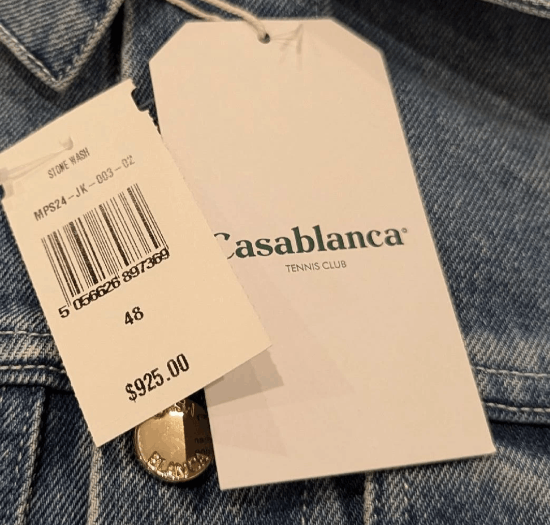 Casablanca CASABLANCA Embroidered Motif Denim Trucker Jacket Stone 48 Size US M / EU 48-50 / 2 - 8 Thumbnail