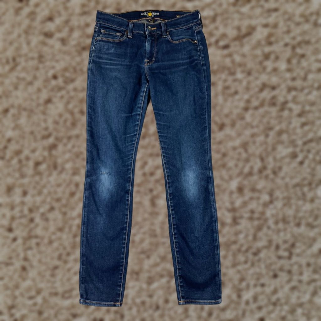 Lucky Brand Lucky Brand Jeans Womens 4 Blue Denim Skinny Low Rise 25x28 90s American Pocket 5-Pocket Design Regular Cotton Blend Size 27" / US 4 / IT 40 - 1 Thumbnail