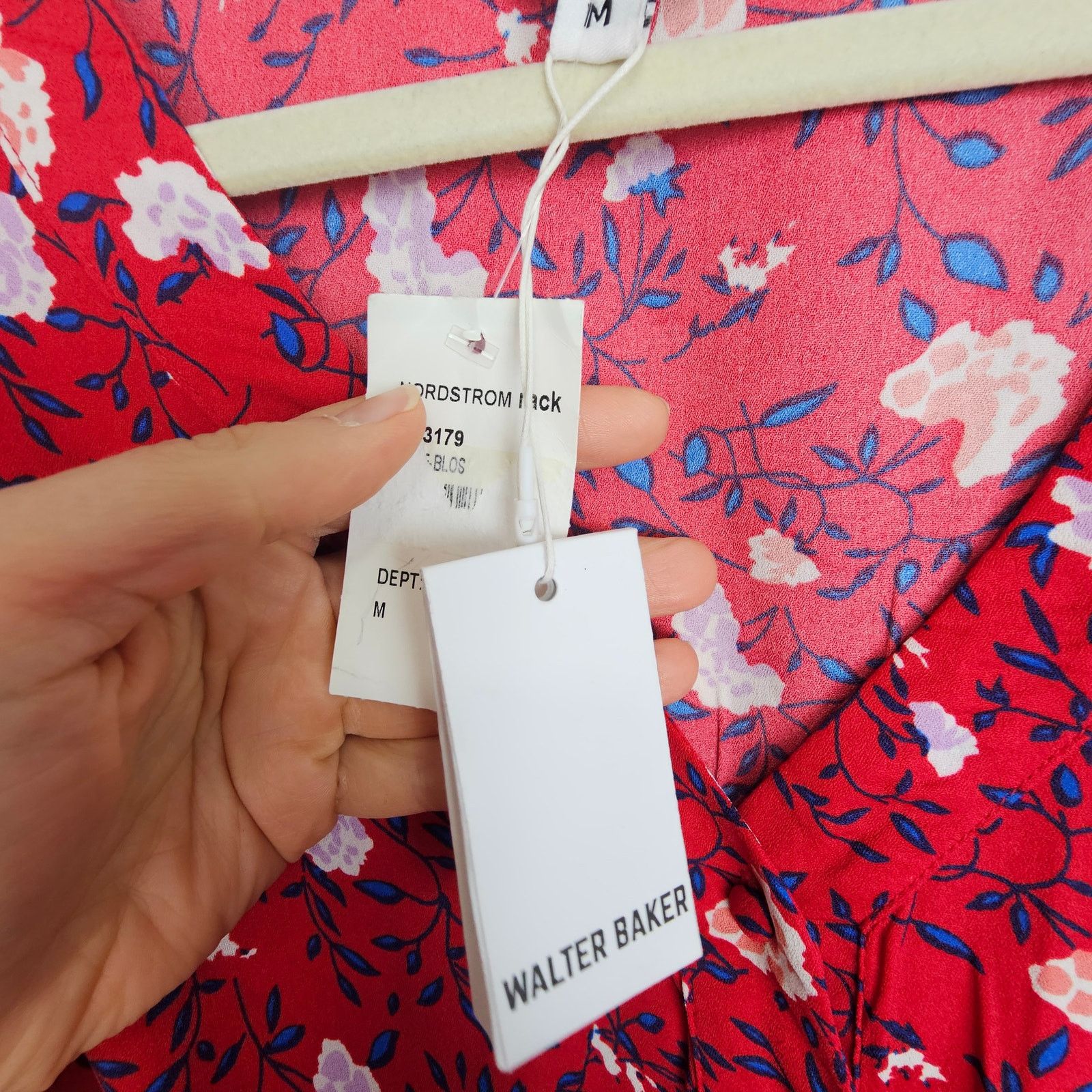 Ted Baker Walter Baker Womens Apple Blossom Floral Clara Ruched Button Size M / US 6-8 / IT 42-44 - 9 Thumbnail