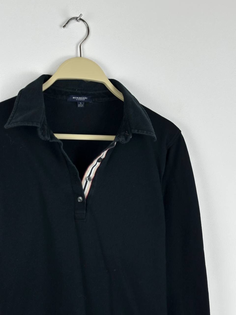 Burberry × Vintage Burberry Long Sleeve Rugby Polo Shirt Size L / US 10 / IT 46 - 3 Thumbnail