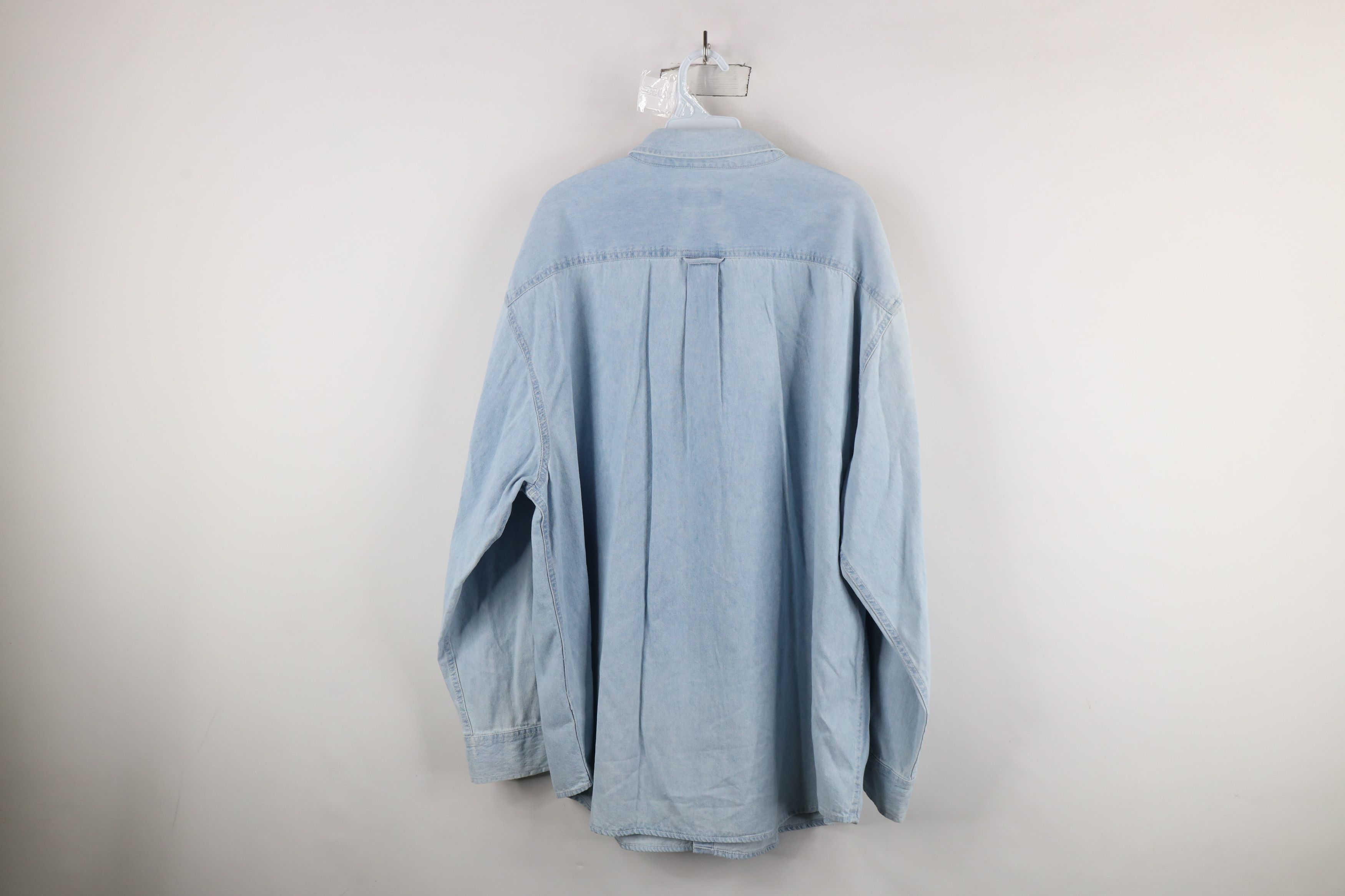 Vintage Vintage 90s Streetwear Denim Jean Button Down Shirt Blue Size US XL / EU 56 / 4 - 13 Thumbnail