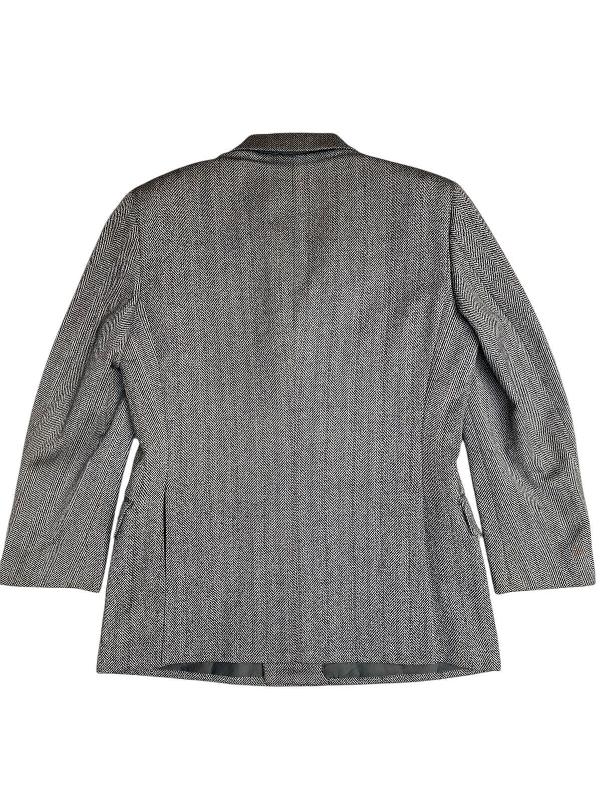 Burberry Burberry Grey Herringbone Wool Blazer Double-Breasted Size US M / EU 48-50 / 2 - 2 Thumbnail