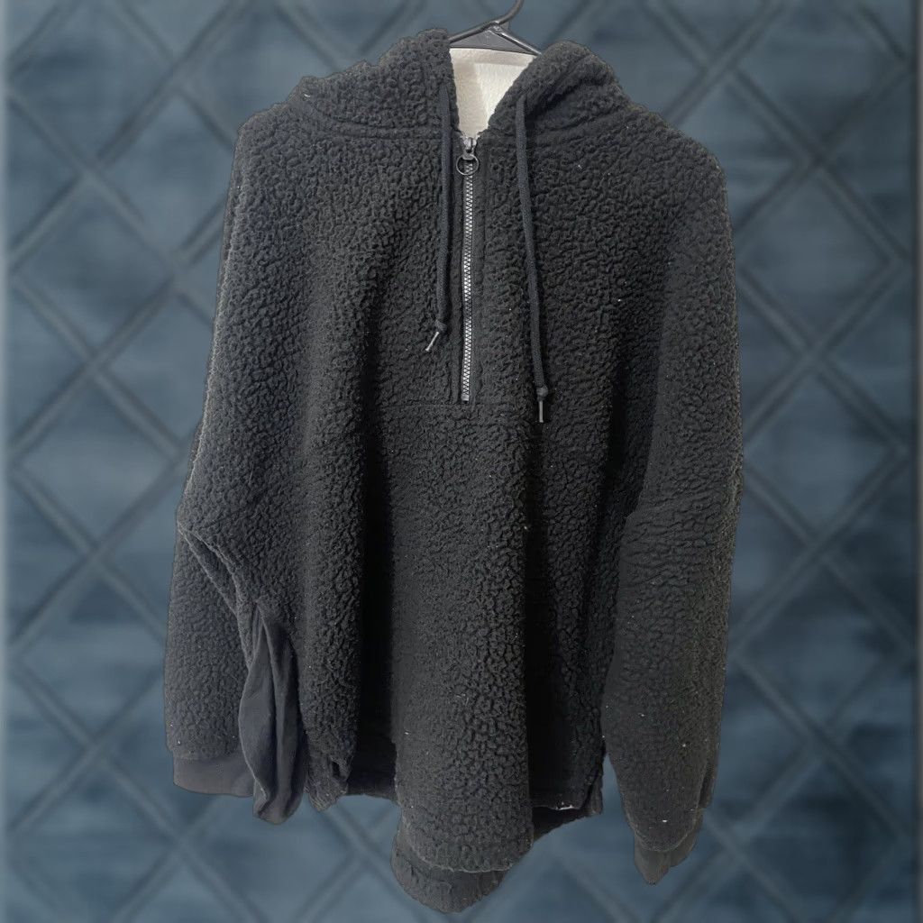 Victoria's Secret Victoria's Secret PINK Hoodie Women L Black Sherpa Fleece Full Zip Pockets Logo Size L / US 10 / IT 46 - 1 Thumbnail