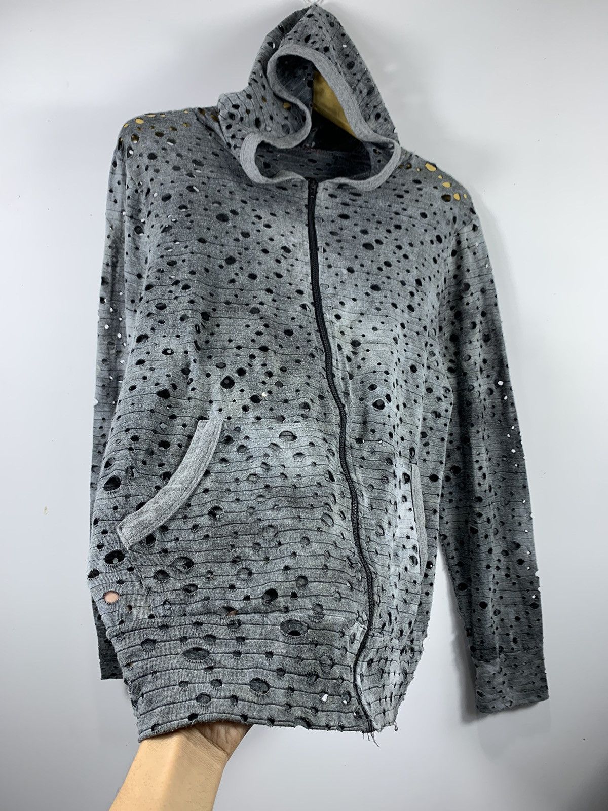 If Six Was Nine Distressed zip Hoodie Layered ' Issey Miyake Style Size US M / EU 48-50 / 2 - 3 Thumbnail