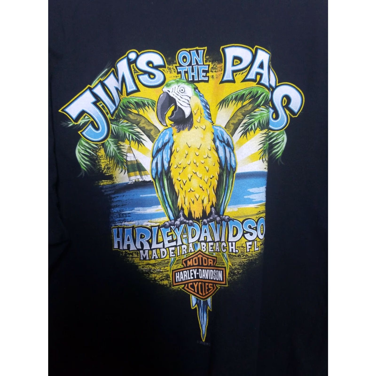 Harley Davidson VINTAGE Harley-Davidson T-Shirt XL Black Madeira Beach 2009 Florida Mens Size US XL / EU 56 / 4 - 4 Thumbnail