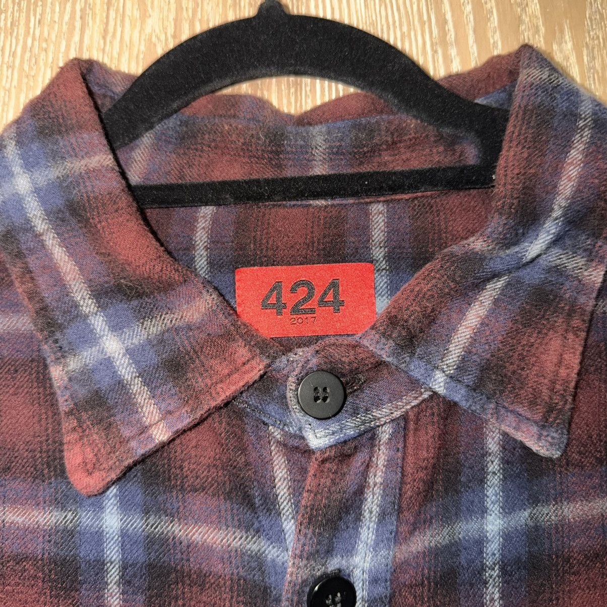 424 424 17SS Made in LA Paisley Plaid Gangster Shirt mojos1450 Size US M / EU 48-50 / 2 - 2 Thumbnail