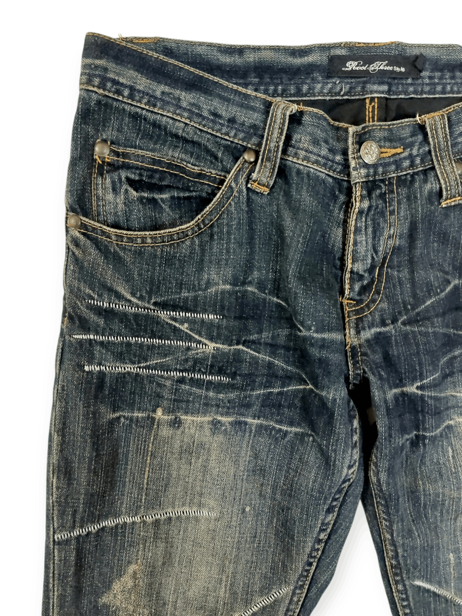 Designer 🔥 Flare Punk Root Three Style Denim Size US 30 / EU 46 - 6 Thumbnail