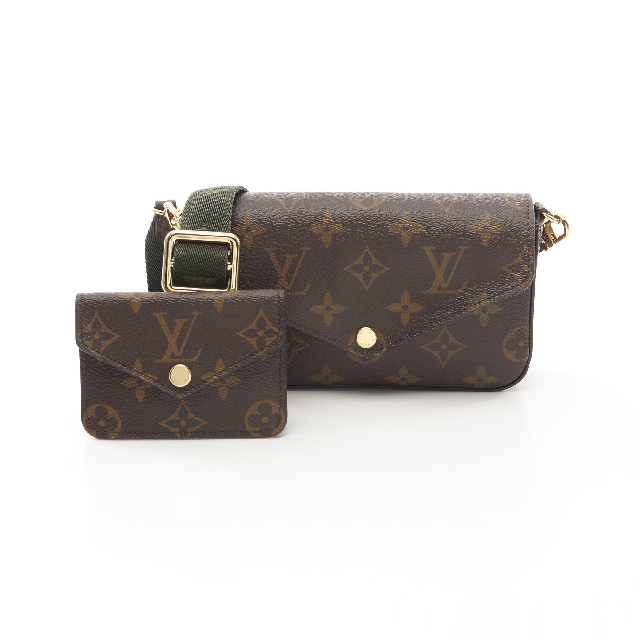 Louis Vuitton Louis Vuitton Multy Pochette Felicie Monogram Shoulder Bag Brown Dark Green Size ONE SIZE - 1 Thumbnail