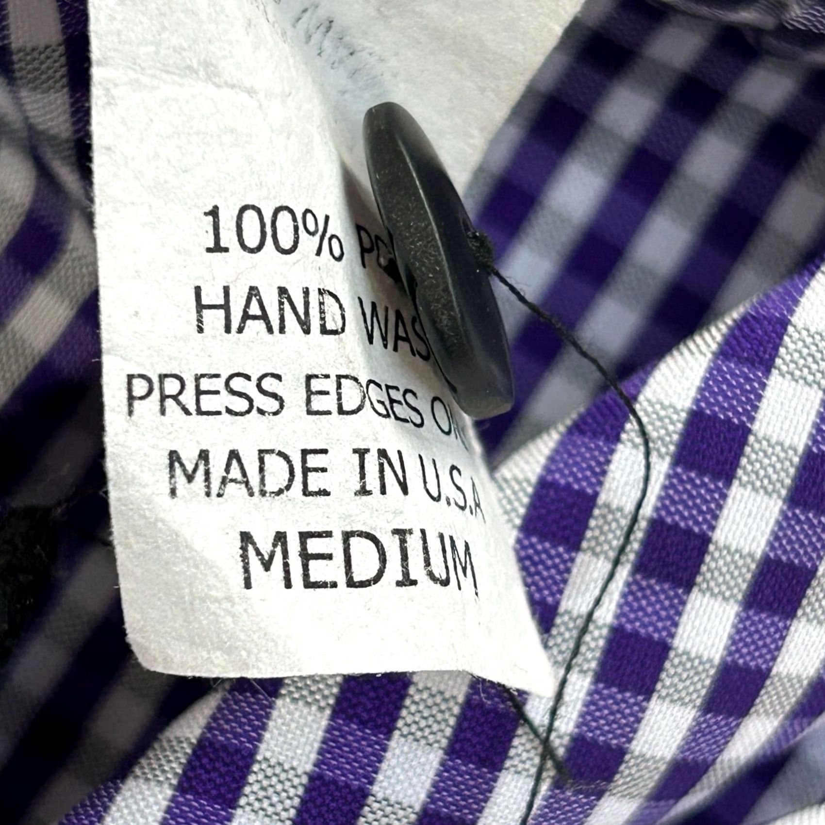 Vintage Beluva San Francisco Womens Purple Gingham Button-Up Blouse 3/4 Sleeve Medium Size M / US 6-8 / IT 42-44 - 3 Thumbnail