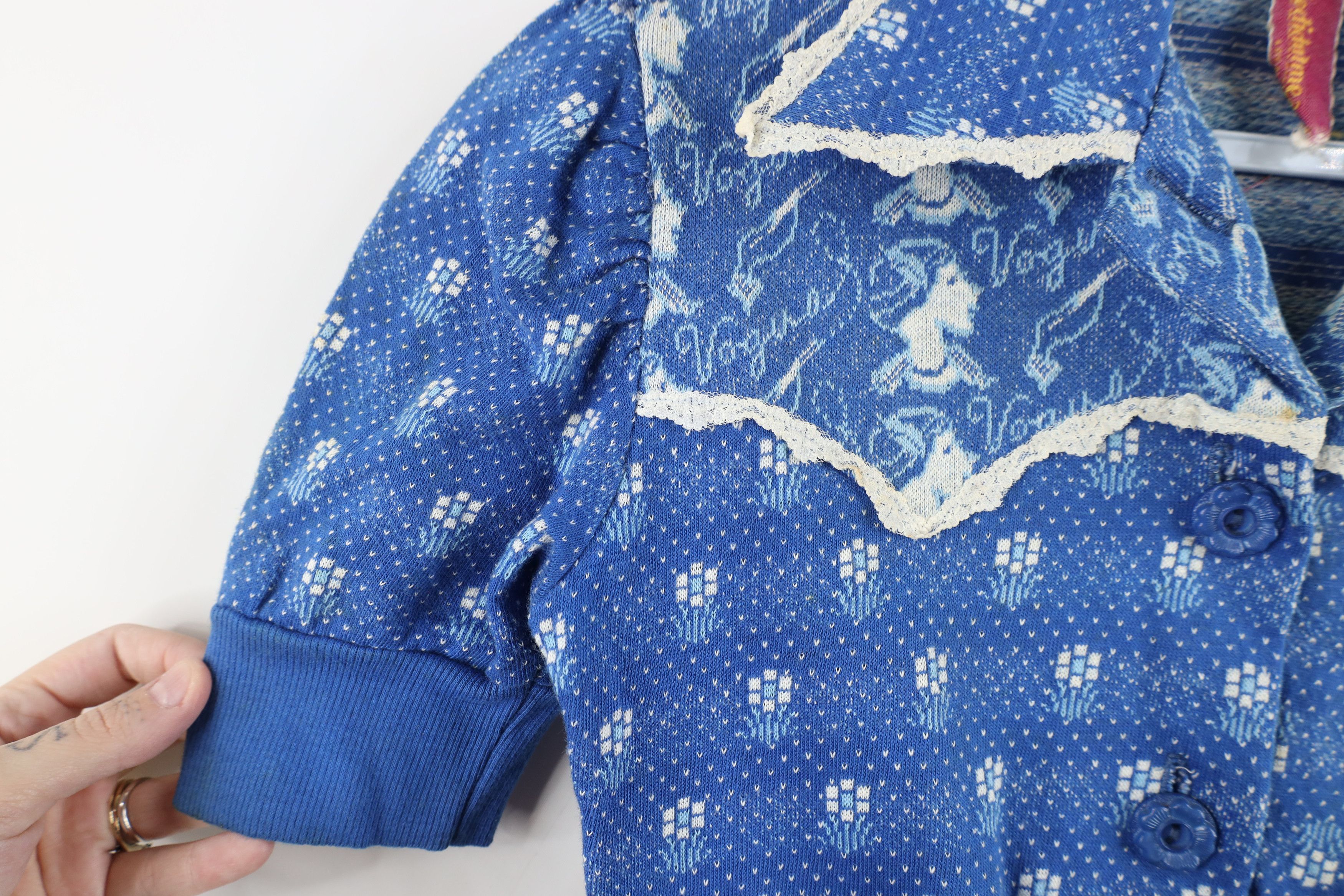 Vintage Vintage 60s Streetwear Flower Lace Knit Polo Shirt USA Size M / US 6-8 / IT 42-44 - 6 Thumbnail