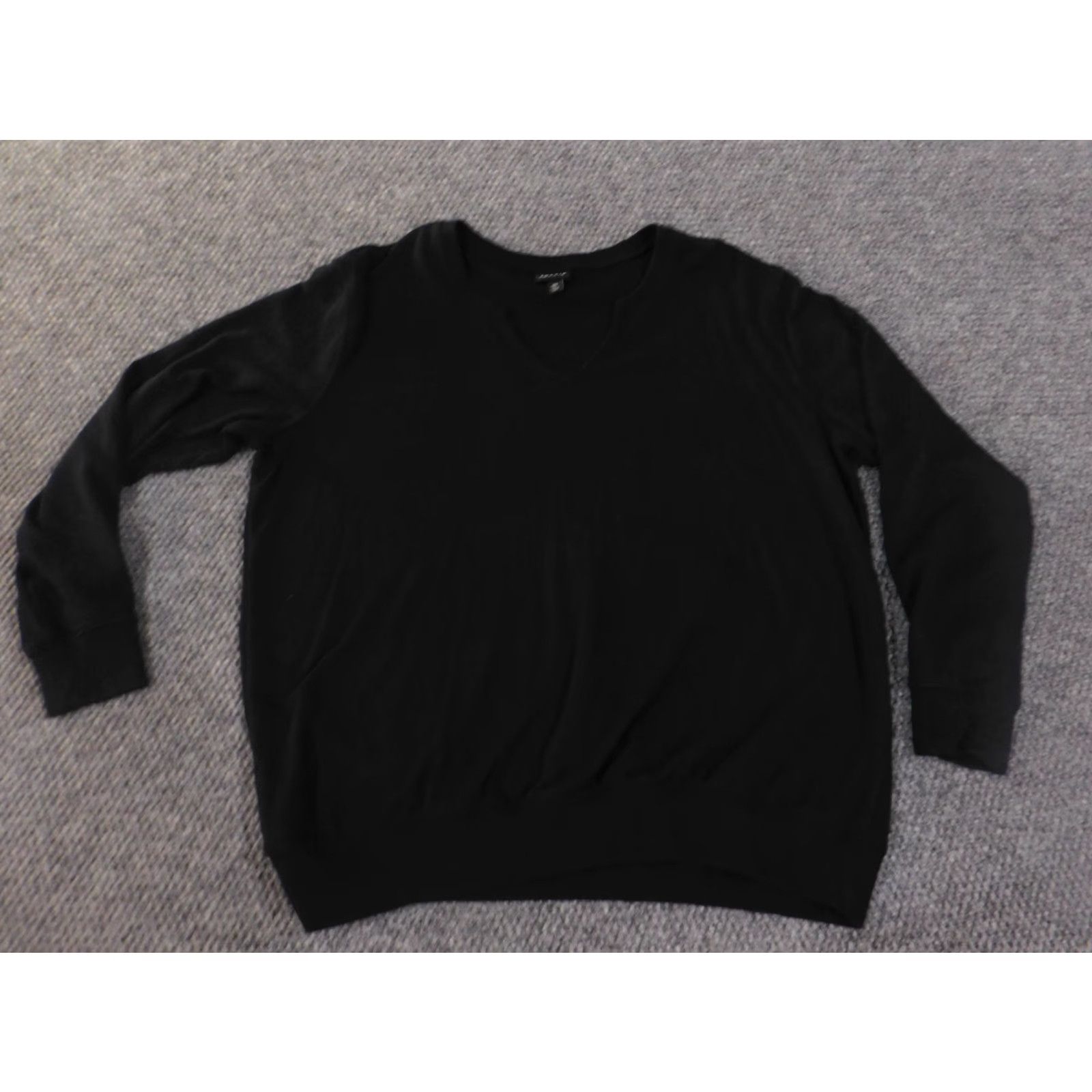 Torrid Torrid Sweater Pullover V-Neck Womens 0X Black Knit Cotton Stretch Raglan Sleeve Button Advanced Cable-Knit Winter Regular Plus Size Adults Womens Size XL / US 12-14 / IT 48-50 - 2 Thumbnail
