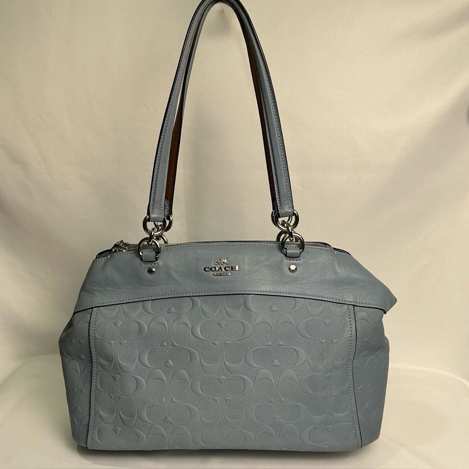 Coach Coach Lt Blue Signature Leather Mini Brooke Carryall Satchel Size ONE SIZE - 3 Thumbnail