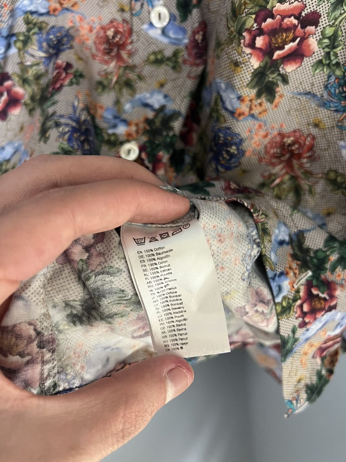 Eton × Vintage VERY RARE ETON ITALIAN DESIGNER FLOWER LONG SLEEVE SHIRT Size US M / EU 48-50 / 2 - 6 Thumbnail