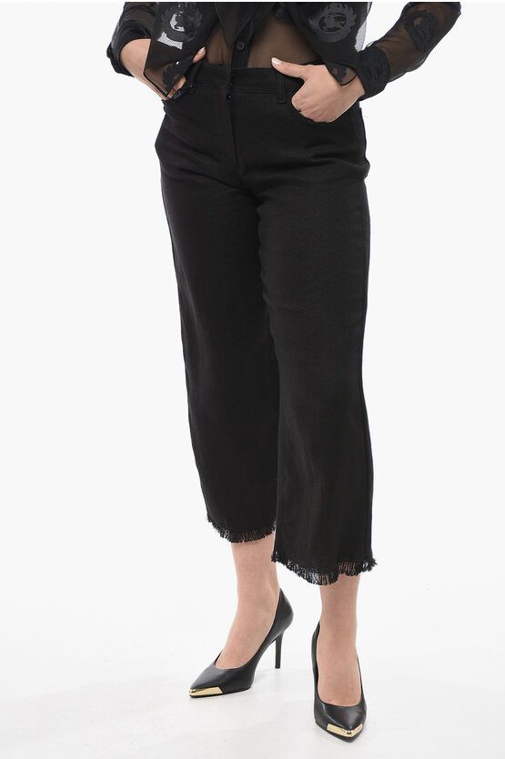og1mm0724 Franci Flax Blend Pants in Black