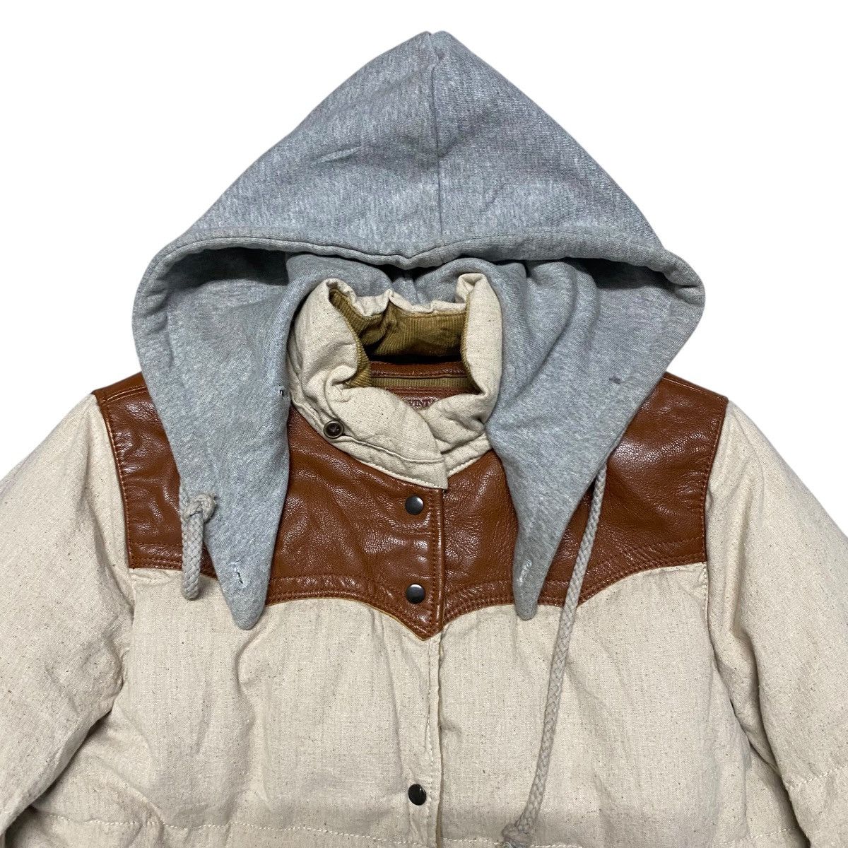 GOA G.O.A Puffer Jacket Hooded Leather Trimmed Size US M / EU 48-50 / 2 - 4 Thumbnail