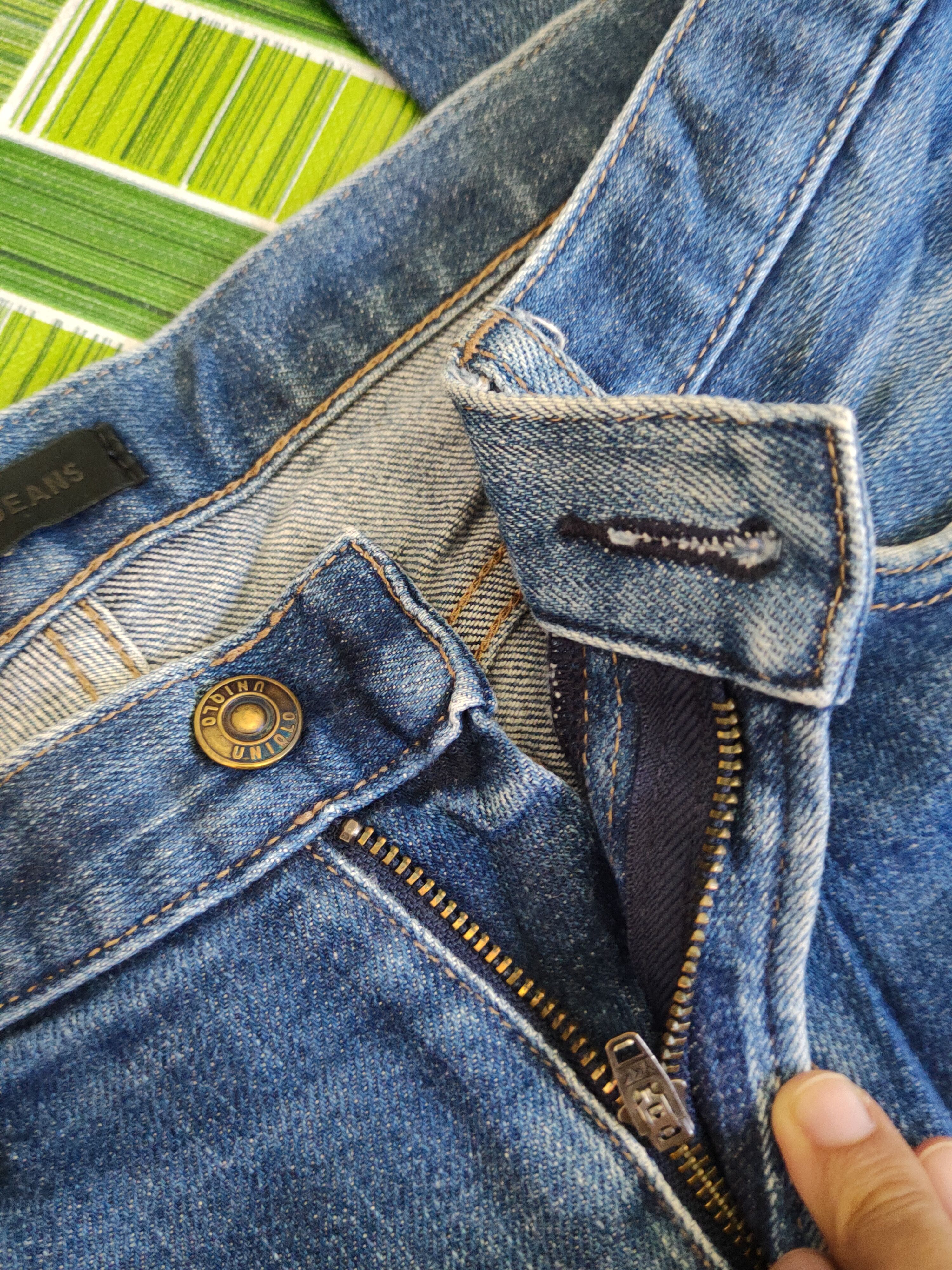 Japanese Brand Uniqlo Dark Blue Distressed Ripped Jeans #S1776 Size US 32 / EU 48 - 12 Thumbnail