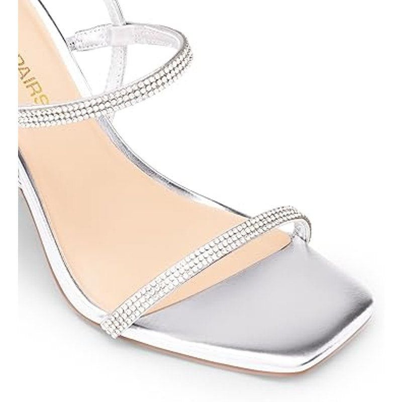 Other Dream Pairs Women's 9.5 Silver Rhinestone Open Toe Heels Size US 9.5 / IT 39.5 - 5 Thumbnail