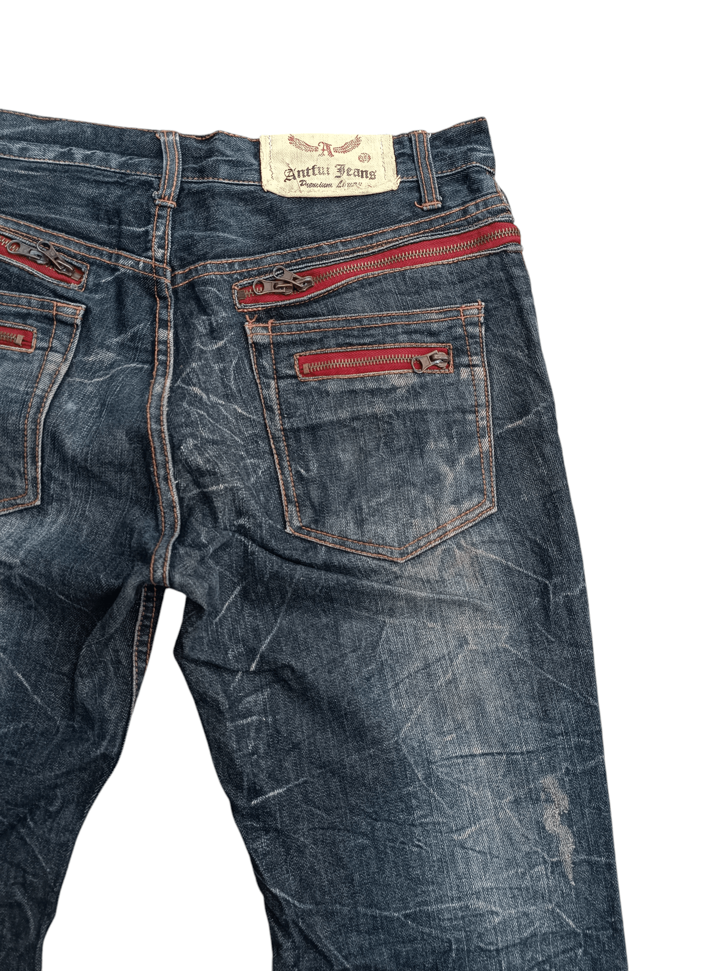 PPFM × Tornado Mart VINTAGE 🔥 Japanese Brand Antful Distressed Whiskers Jeans Size US 33 - 6 Thumbnail