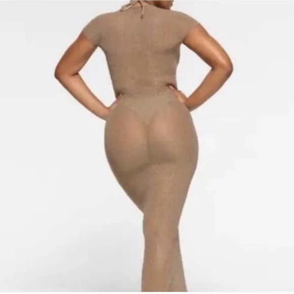 SKIMS NWT Skims Mesh Swim Rhinestone Coverup Dress Desert Small Size S / US 4 / IT 40 - 2 Thumbnail