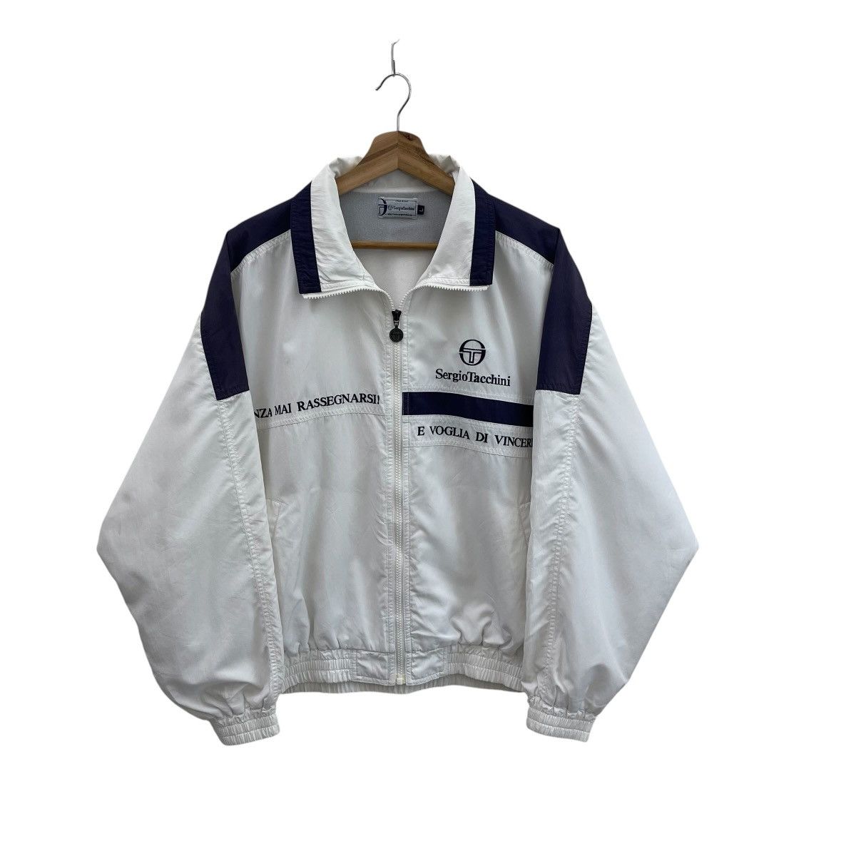 Sergio Tacchini Vintage 90s Sergio Tacchini Spell Out Track Top Jacket Size US L / EU 52-54 / 3 - 1 Thumbnail