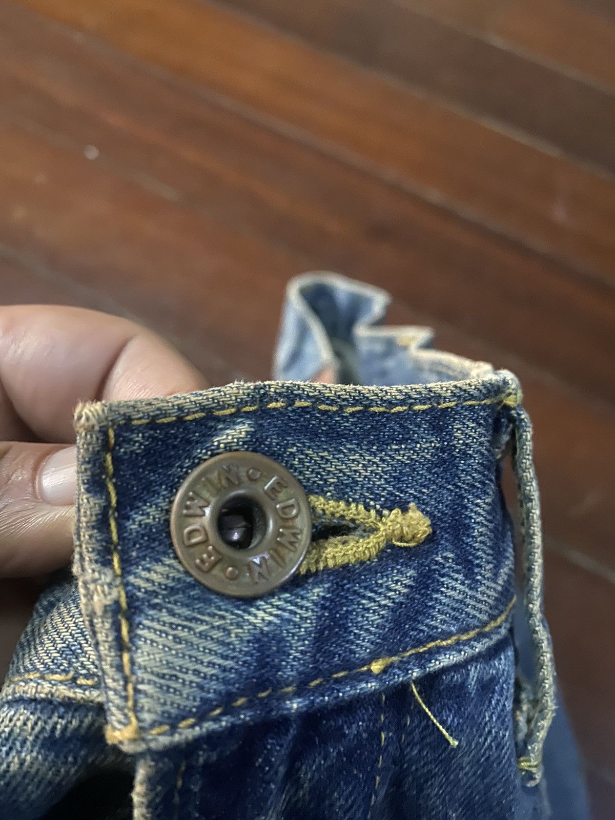 Edwin Fire vtg EDWIN 505 type wide leg selvedge great faded Size US 32 / EU 48 - 8 Thumbnail