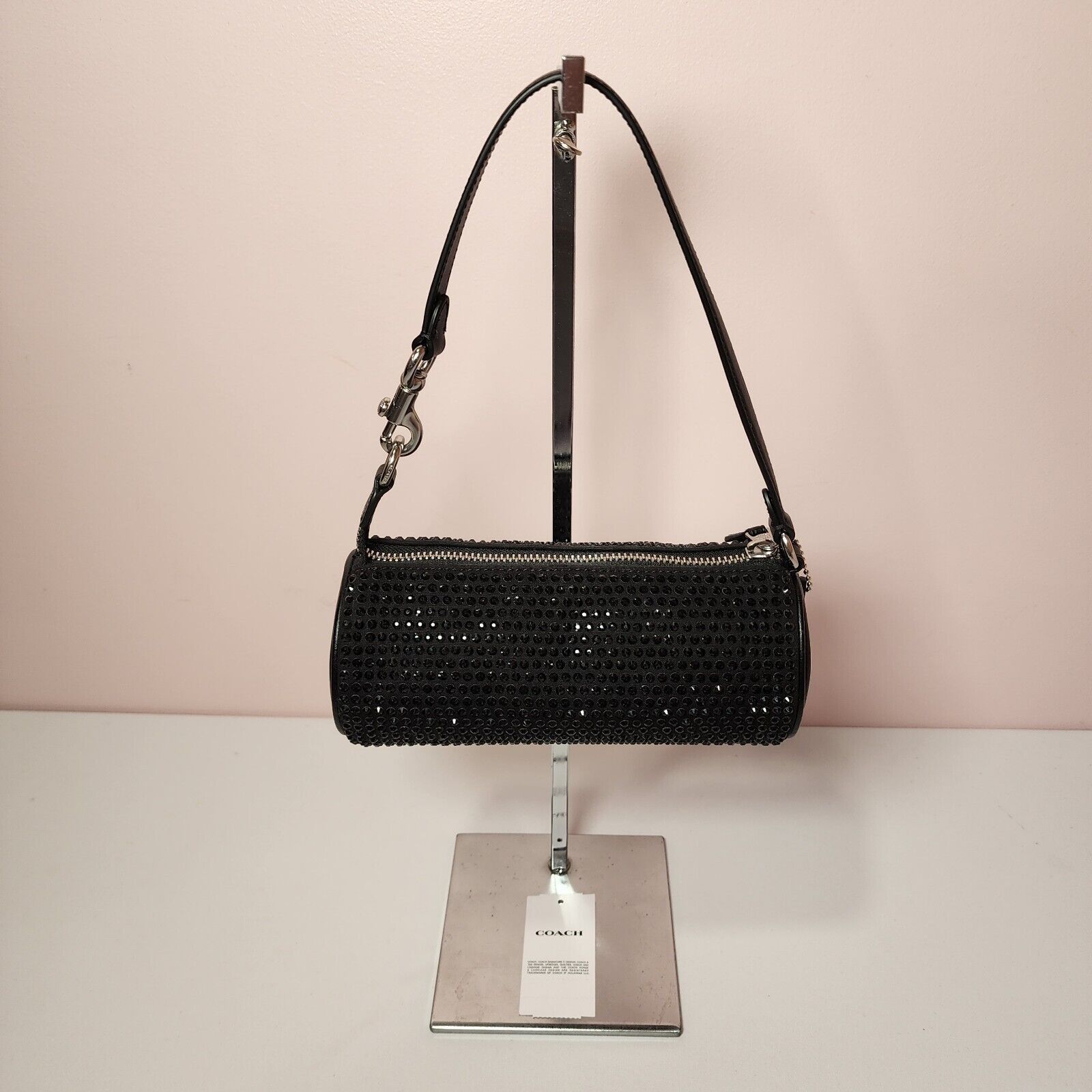 Coach COACH CX208 Nolita Barrel Crystal Bag Black Crystal Fabric Size ONE SIZE - 4 Thumbnail