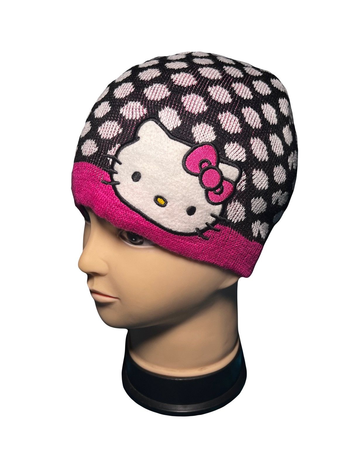 Japanese Brand Vintage Y2k Hello Kitty Beanie Hat Big Logo Size ONE SIZE - 2 Thumbnail