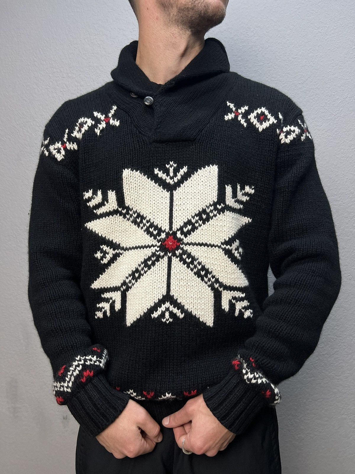 Polo Ralph Lauren × Ralph Lauren Vintage 90s Ralph Lauren American Flag USA Sweater Y2K Size US L / EU 52-54 / 3 - 1 Thumbnail