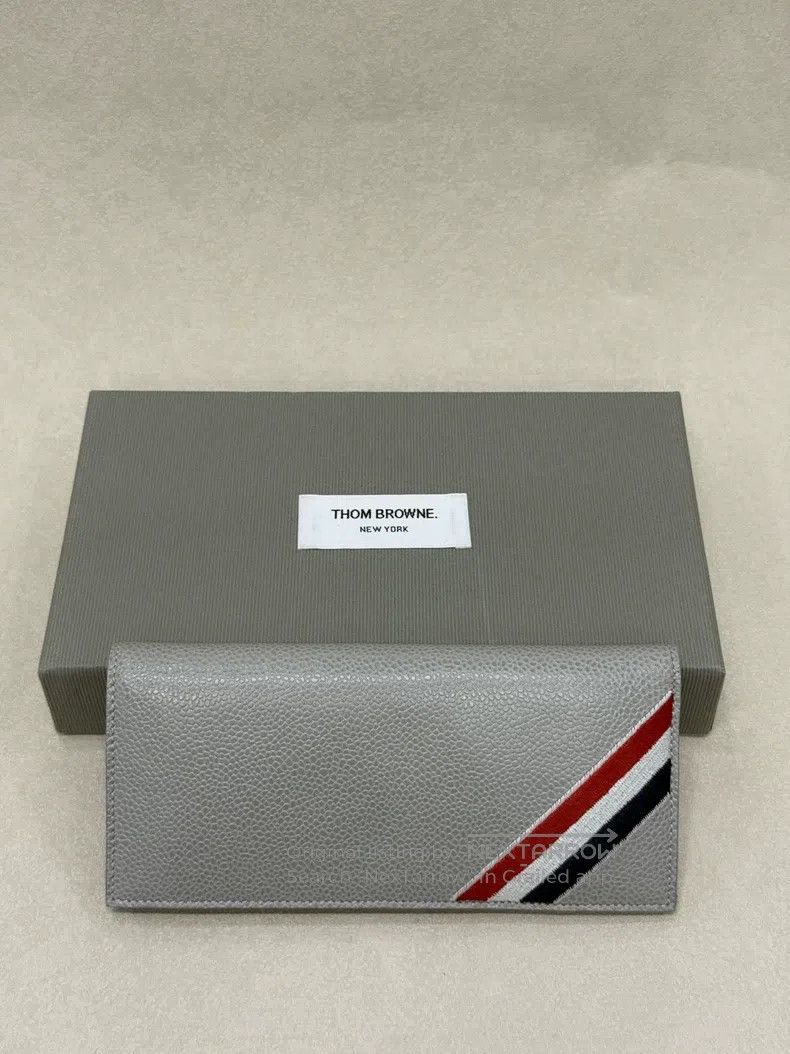 Thom Browne Thom Browne Gray lily-leaf striped long wallet Size ONE SIZE - 4 Thumbnail