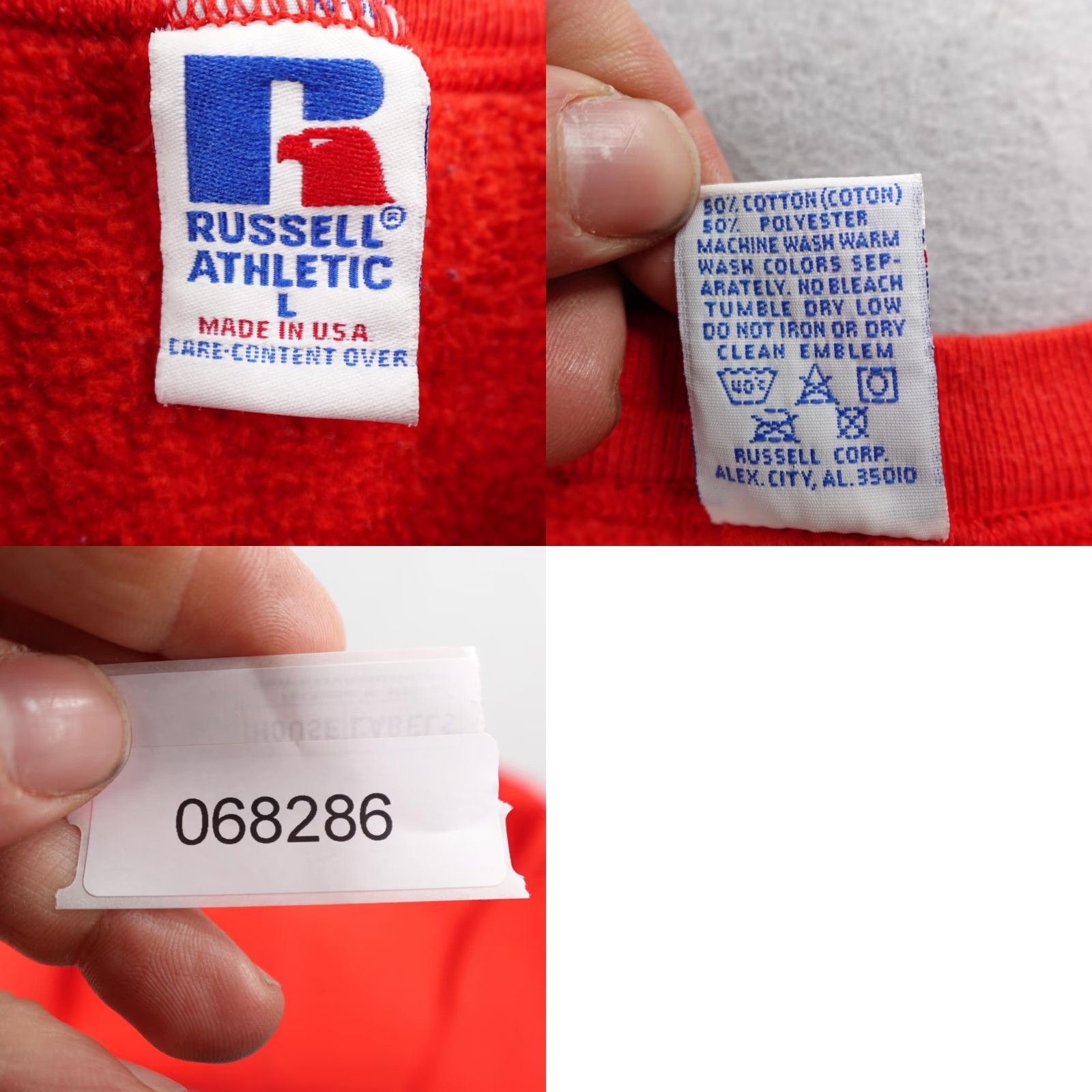 Russell Athletic VINTAGE Russell Athletic Sweatshirt Mens L Red Crewneck Pullover USA 90s Sweatshirt Size US L / EU 52-54 / 3 - 8 Thumbnail