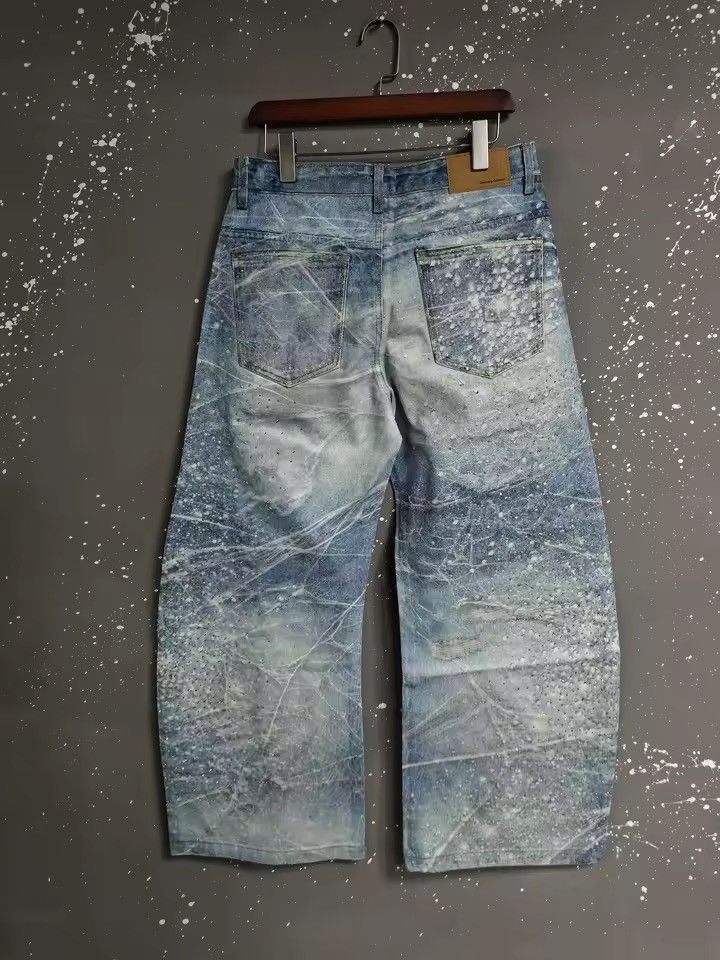 Jean Streetwear Baggy Rhinestone Loose Pants Jeans Size US 32 / EU 48 - 2 Thumbnail