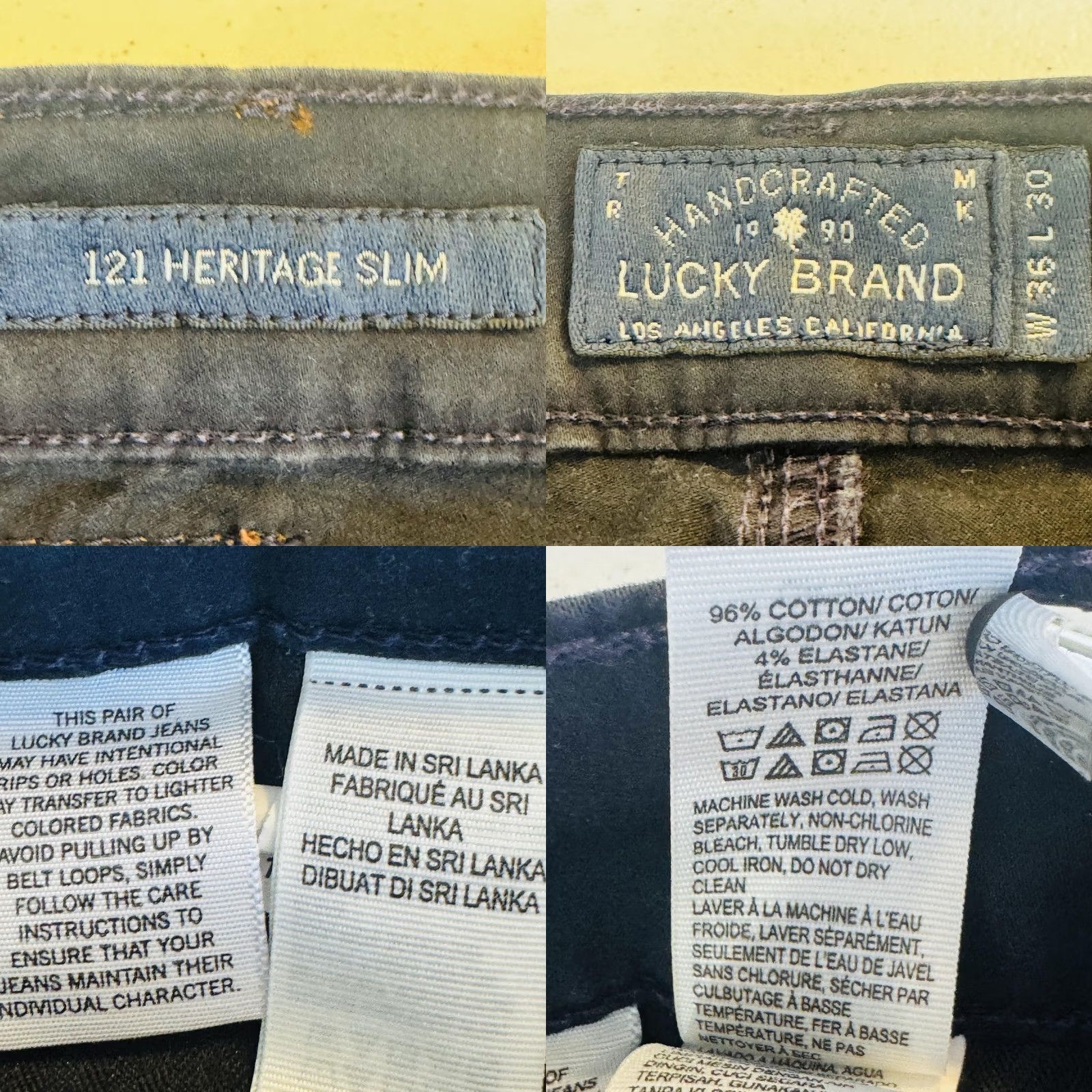 Lucky Brand Lucky Brand 121 Heritage Slim Jeans Mens 32x28 Blue Dark Wash Zip Fly Tapered Slim Denim Jeans Size US 32 / EU 48 - 8 Thumbnail