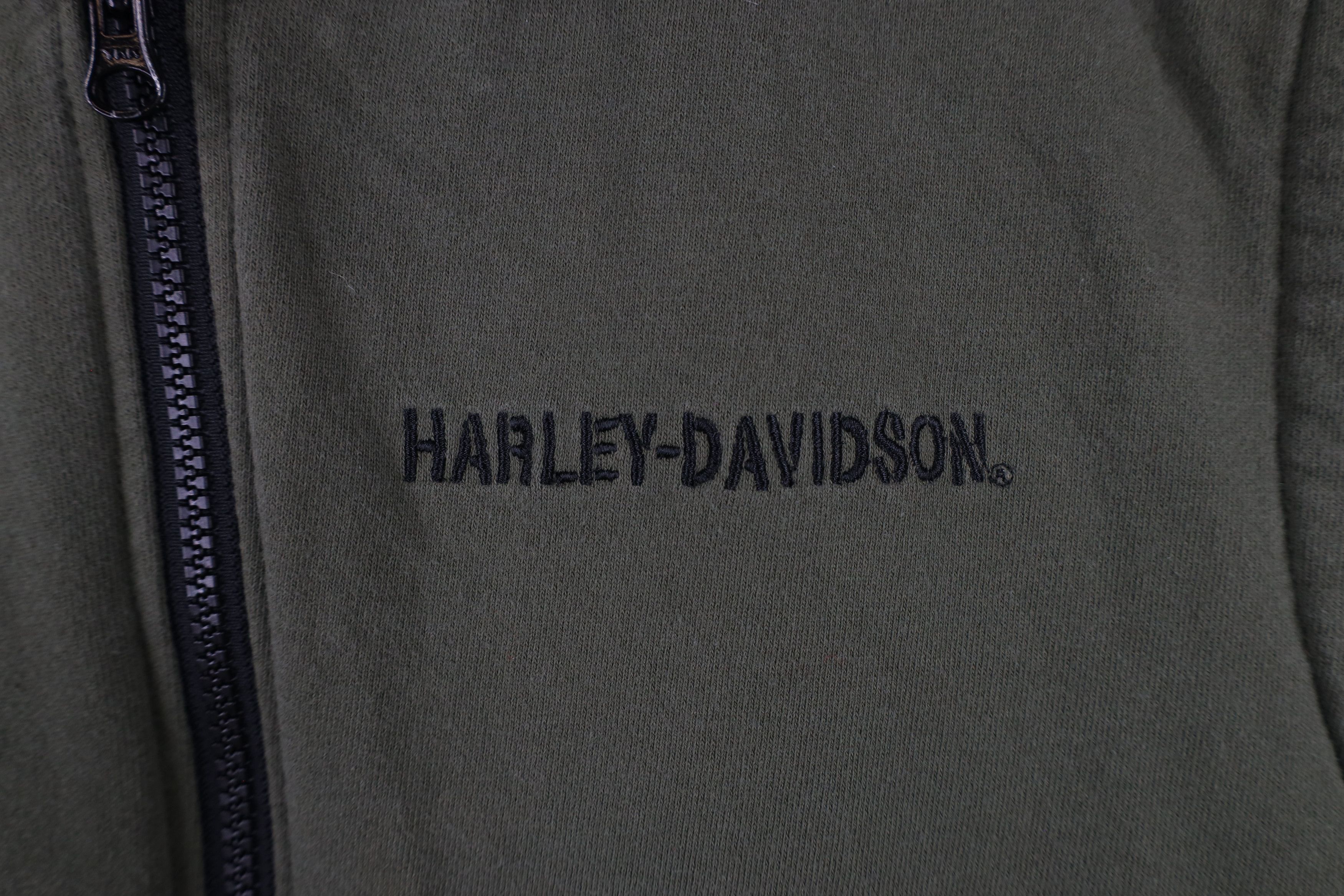 Harley Davidson × Vintage Vintage Y2K Harley Davidson Spell Sleeveless Hoodie Green Size US M / EU 48-50 / 2 - 6 Thumbnail