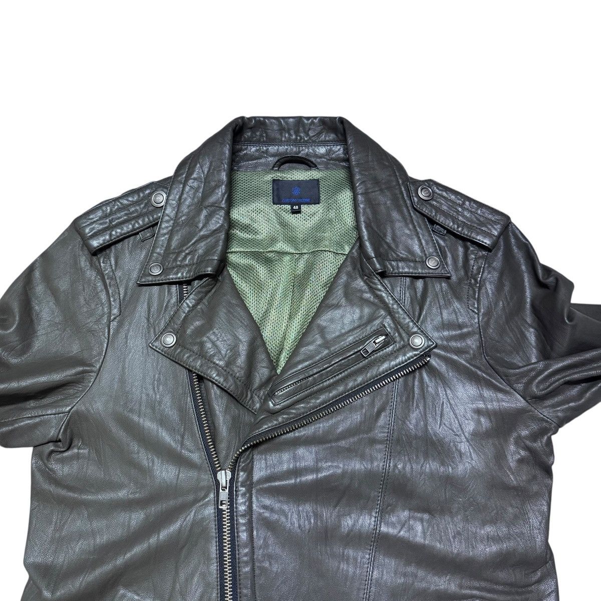 Le Grande Bleu (L.G.B.) Custom Culture Goat Skin Leather Biker Jacket Size US M / EU 48-50 / 2 - 4 Thumbnail