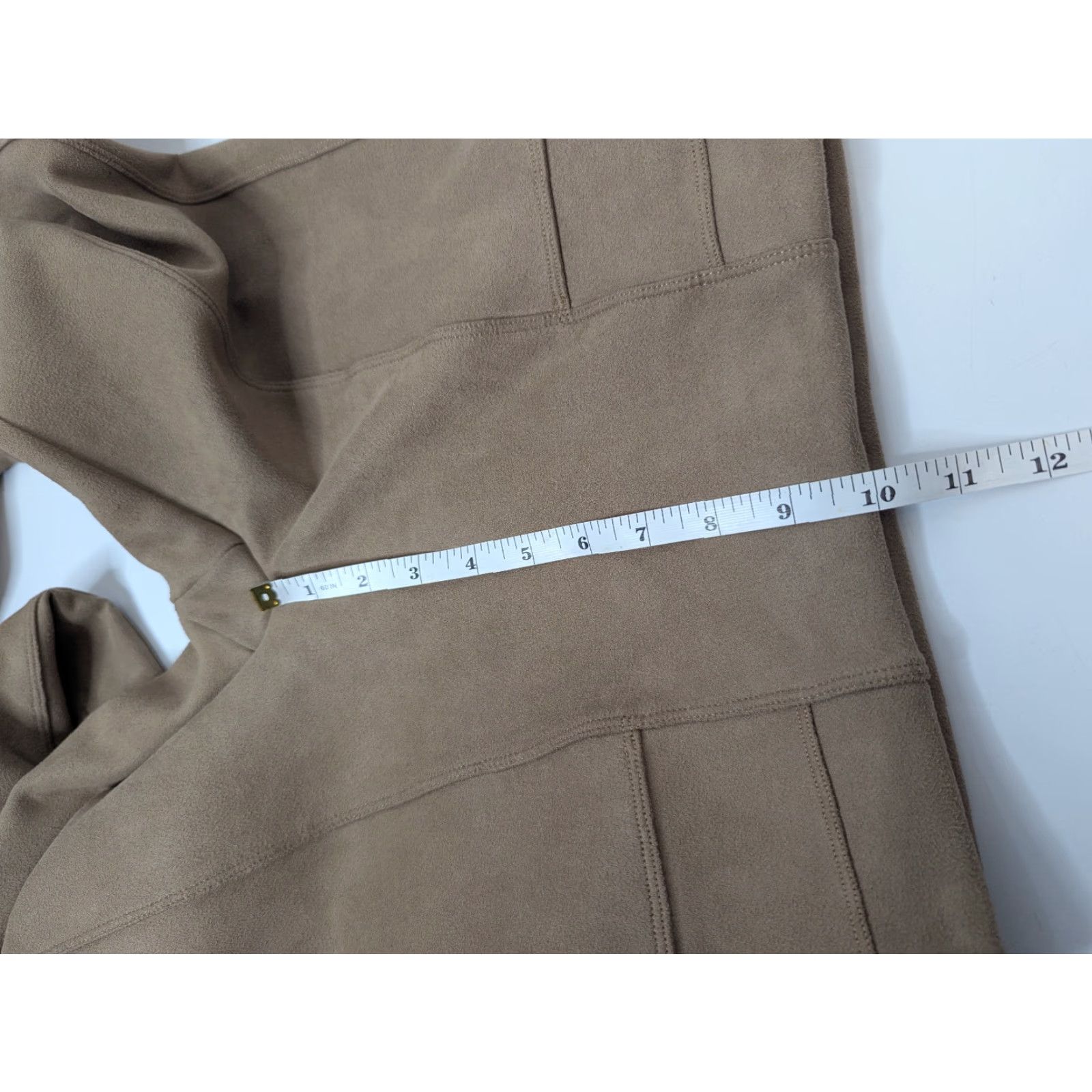 Spanx SPANX Leggings Size Medium Brown Faux Suede High Waist Pull On 20322R M Regular Women Size 32" / US 10 / IT 46 - 7 Thumbnail