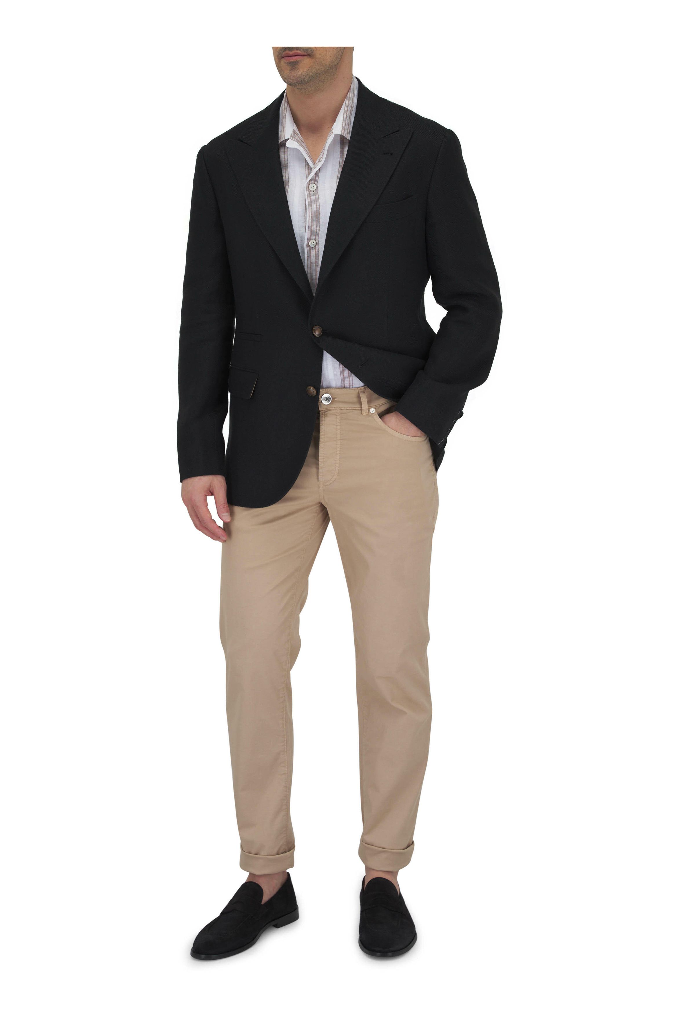 Brunello Cucinelli o1mtch0225 Linen Wool & Silk Blazer in Black Size US L / EU 52-54 / 3 - 2 Thumbnail
