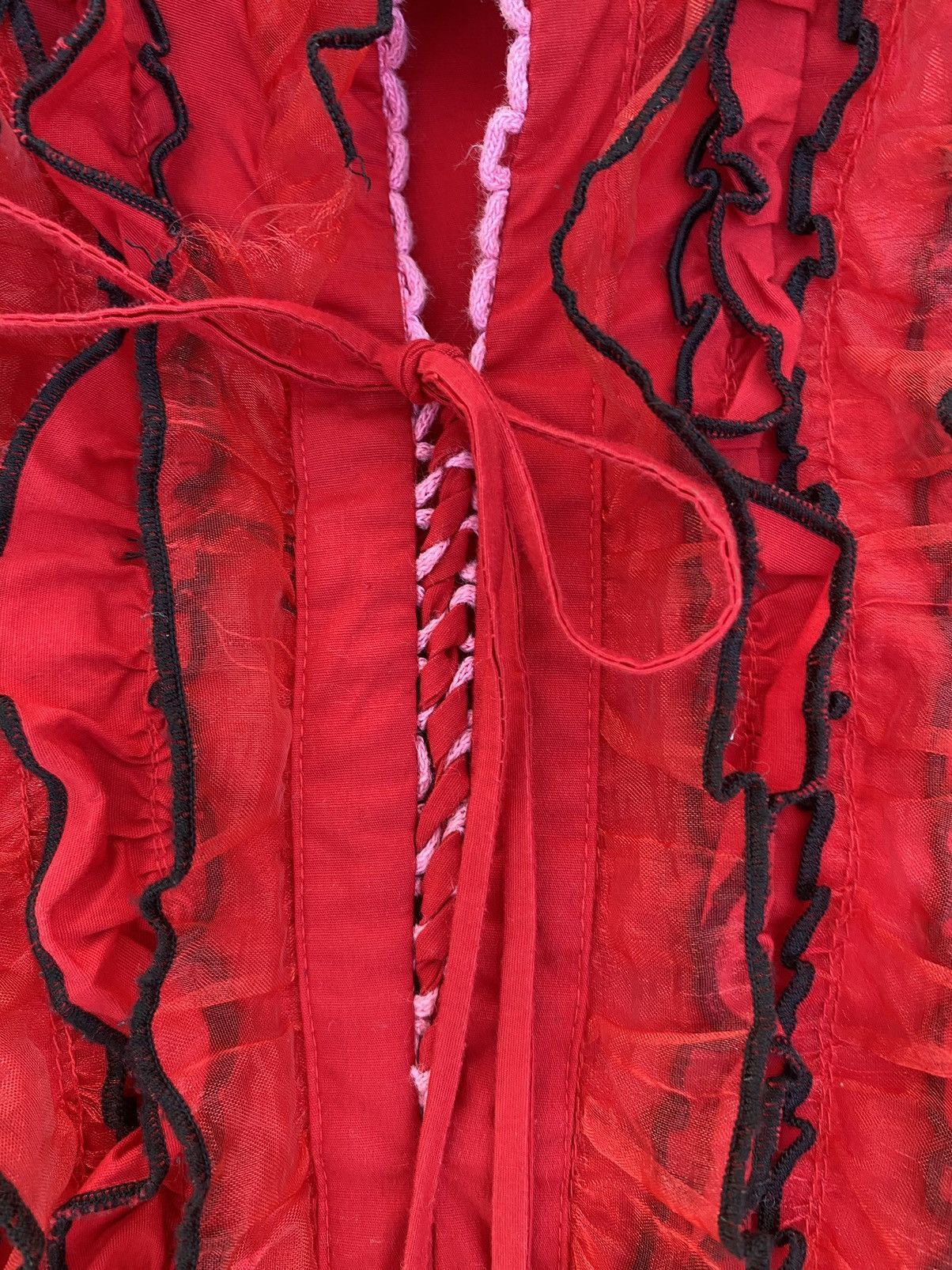 Designer × Japanese Brand Heart 2 Heart Y2K red ruffle blouse shirt Size XS / US 0-2 / IT 36-38 - 17 Thumbnail