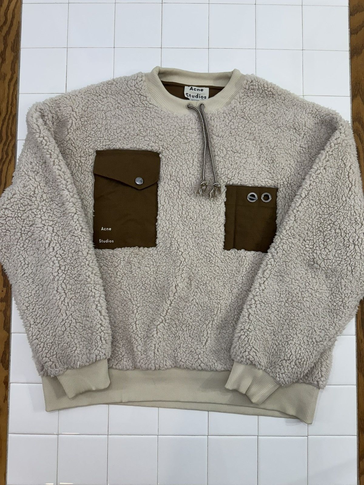 Acne Studios Acne Studios Faux-Shearling Sweatshirt - Natural Size US XL / EU 56 / 4 - 2 Thumbnail