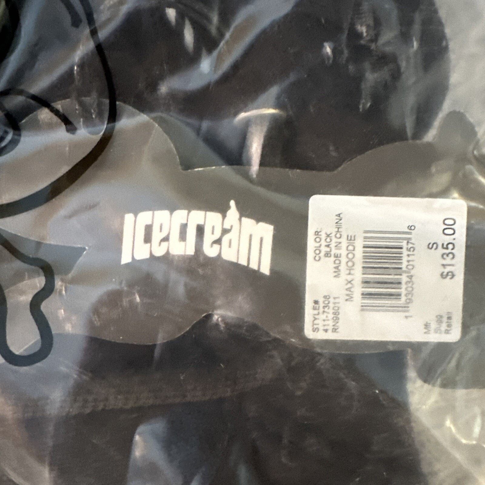 Icecream ICECREAM MAX HOODIE Black Size XXL BBC Embroidered ice cream Size US XXL / EU 58 / 5 - 8 Thumbnail