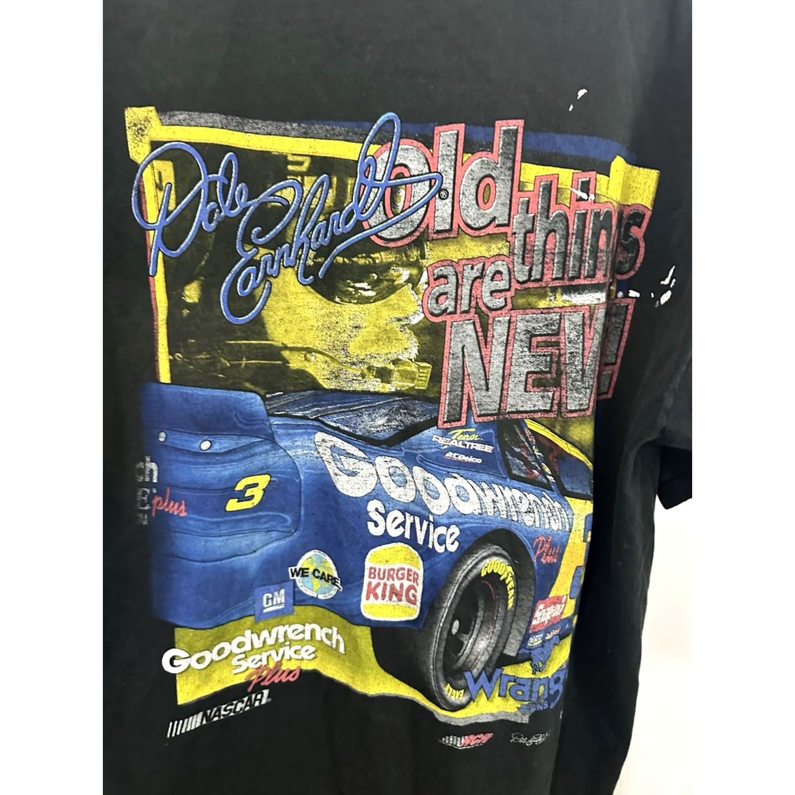 Chase Authentics VINTAGE Chase Authentics Wrangler Dale Earnhardt Nascar Goodwrench Faded Worn Black T-Shirt L Mens NASCAR Shirt Size US L / EU 52-54 / 3 - 5 Thumbnail