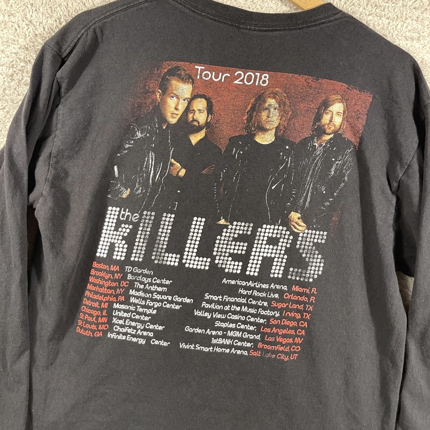 Vintage The Killers Tour T-Shirt Adult Large Black Wonderful Wonderful 2018 Long Sleeve Shirt Mens Band Graphic Print Cotton Vintage No Size US L / EU 52-54 / 3 - 7 Thumbnail