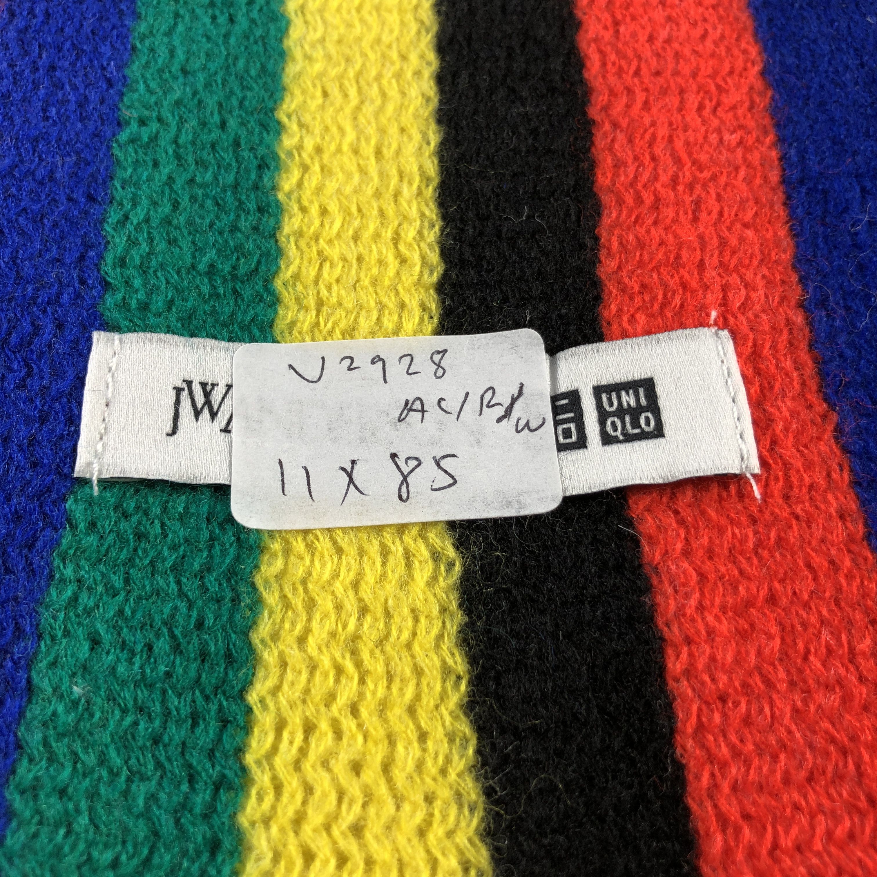 JW Anderson × Uniqlo J.W. Anderson Striped Wool Scarf Muffler Neckwear V2928 Size ONE SIZE - 7 Thumbnail