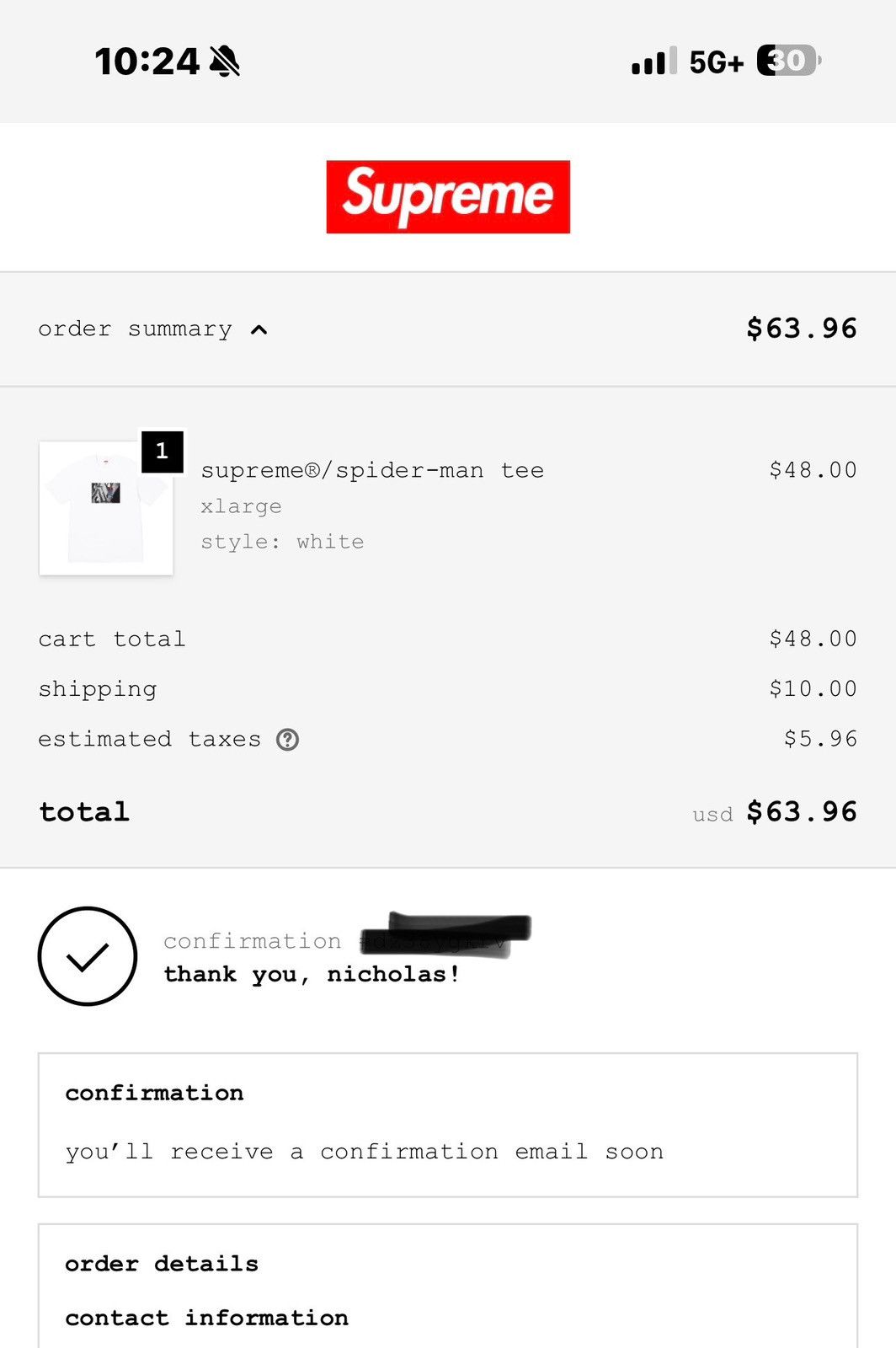 Supreme Supreme Spiderman Tee Size US XL / EU 56 / 4 - 2 Thumbnail