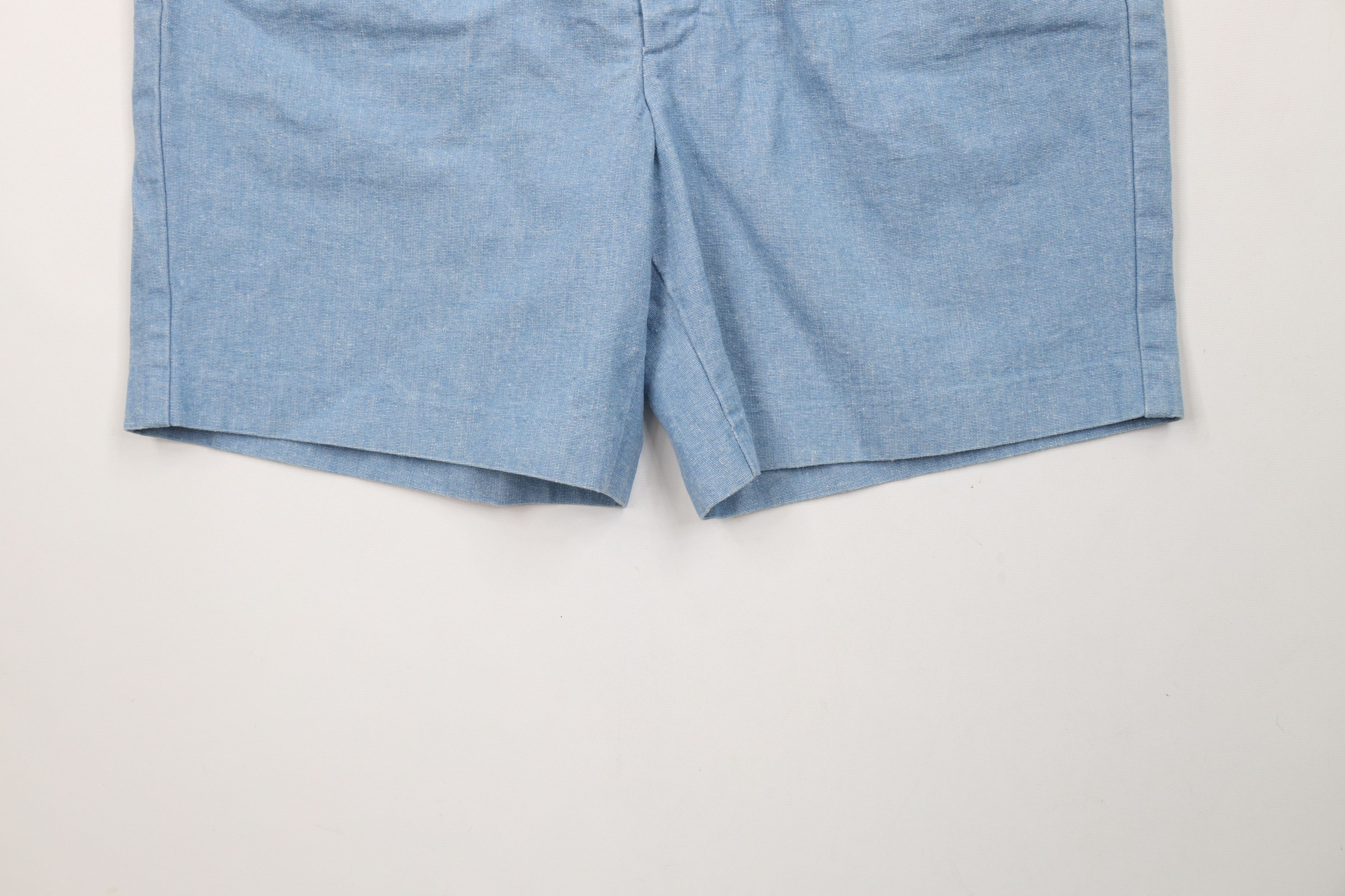 Vintage Vintage 70s Streetwear Chambray Denim Above Knee Shorts Size US 34 / EU 50 - 4 Thumbnail