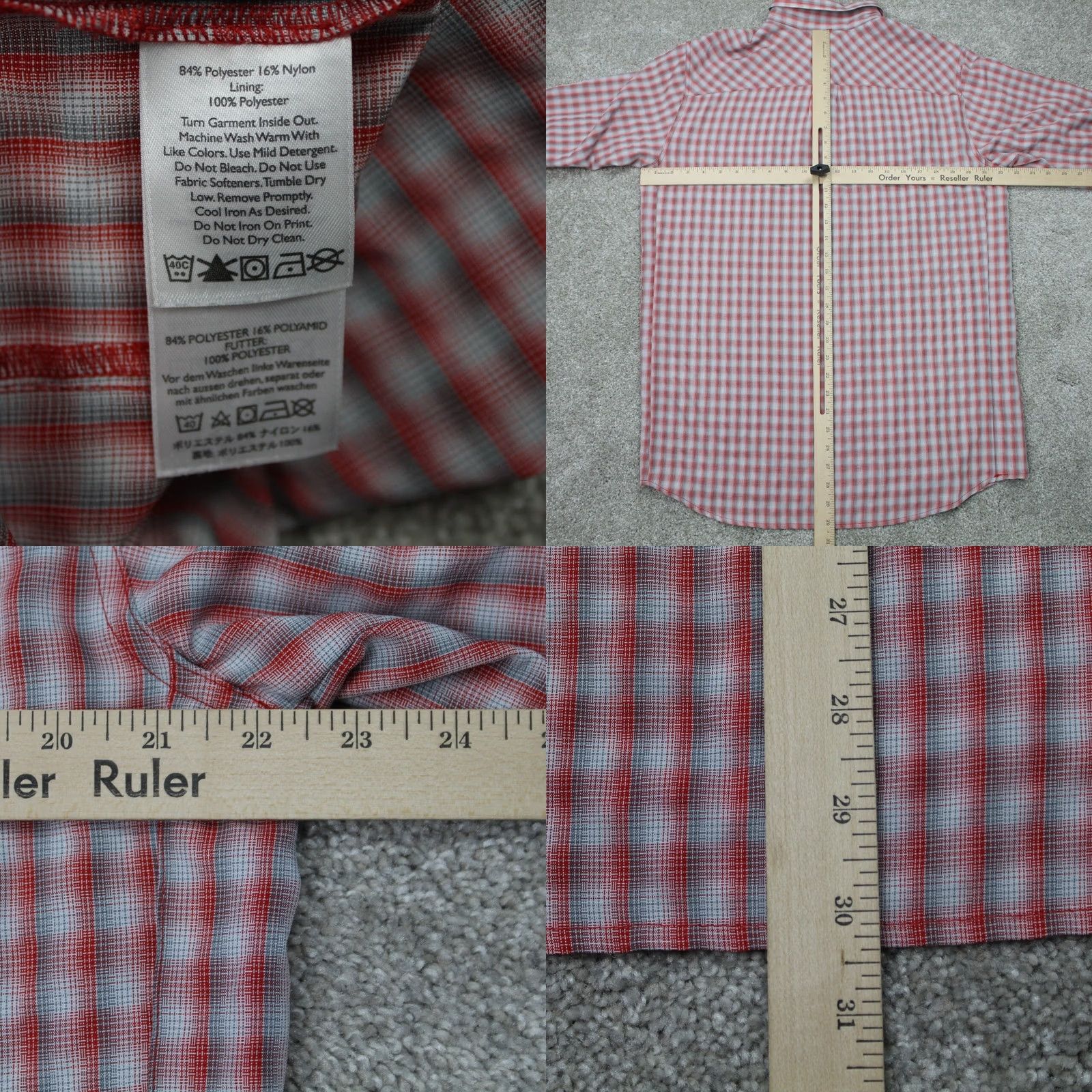 Eddie Bauer Eddie Bauer Shirt Mens Medium Red Plaid Button-Up Long Sleeve Wool? Polyester/Nylon Lined Size US M / EU 48-50 / 2 - 8 Thumbnail
