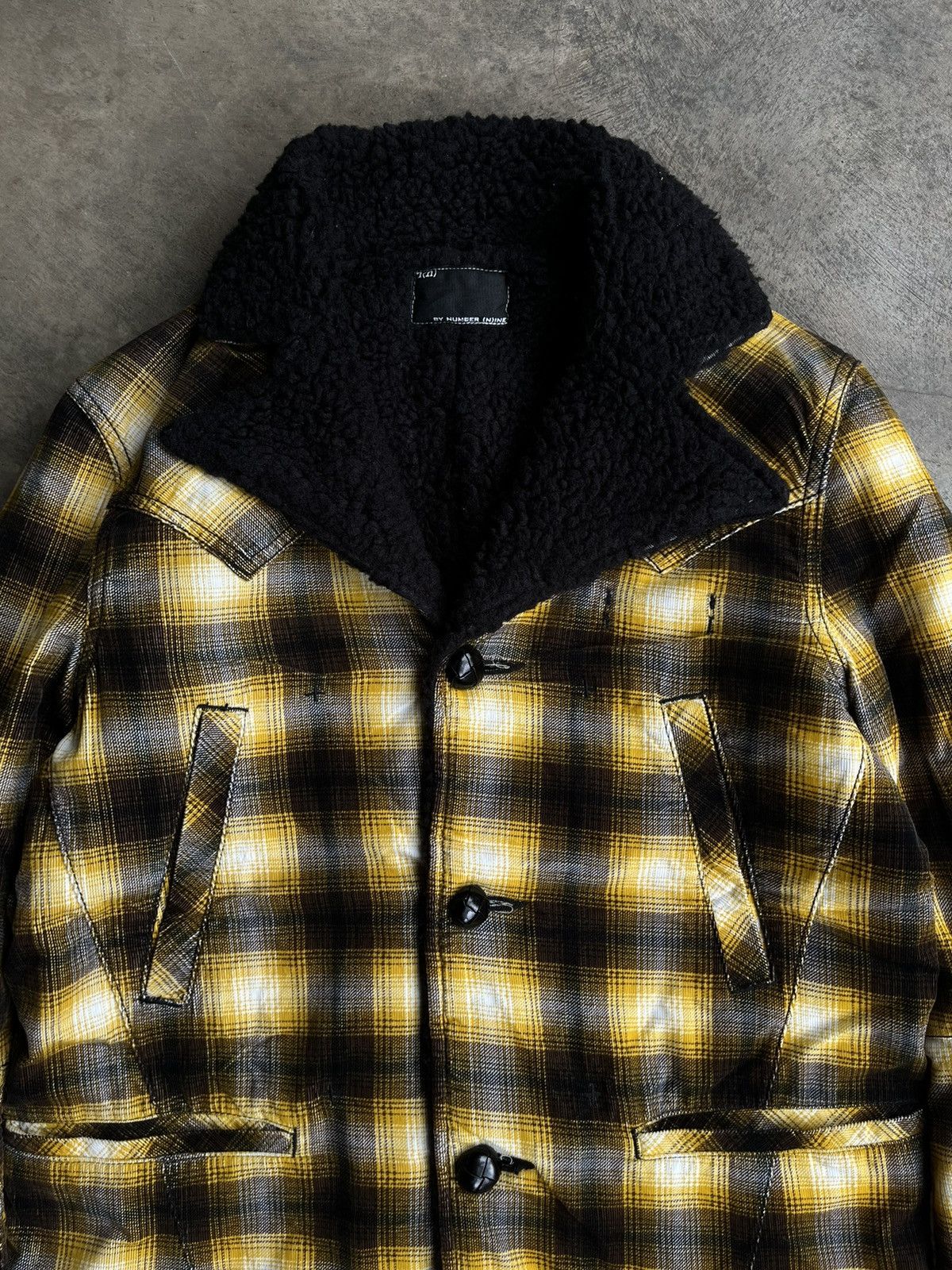 Number (N)ine NUMBER (N)INE FAUX SHEARLING TARTAN BIKERS RAMONES JACKET Size US M / EU 48-50 / 2 - 6 Thumbnail