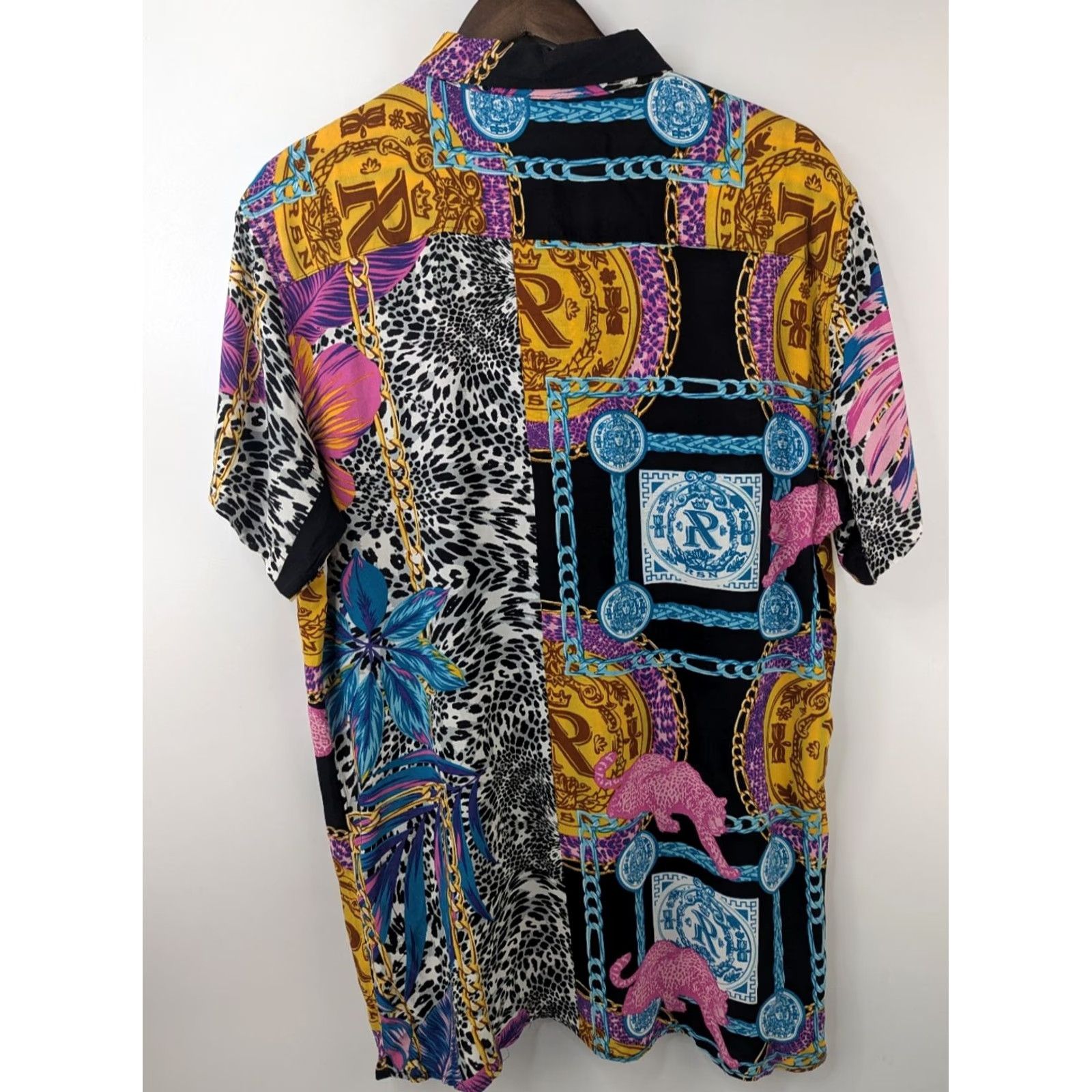 Reason Reason Leopard Abstract Hawaiian Shirt Men's XL Floral Short Sleeve Button-Up Size US XL / EU 56 / 4 - 3 Thumbnail