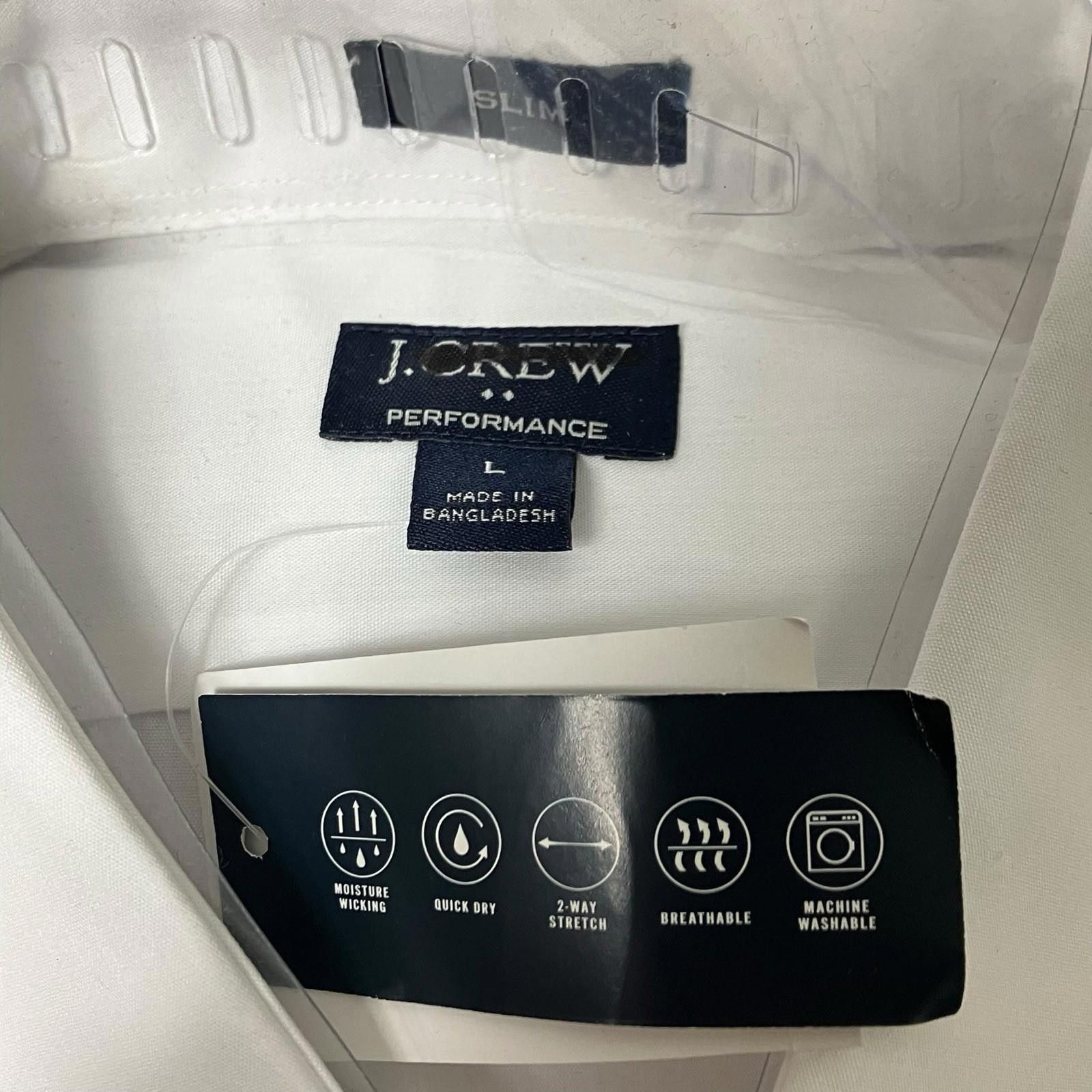 J.Crew J Crew Shirt Mens L White Button Up Slim Performance AS991 Size US L / EU 52-54 / 3 - 5 Thumbnail