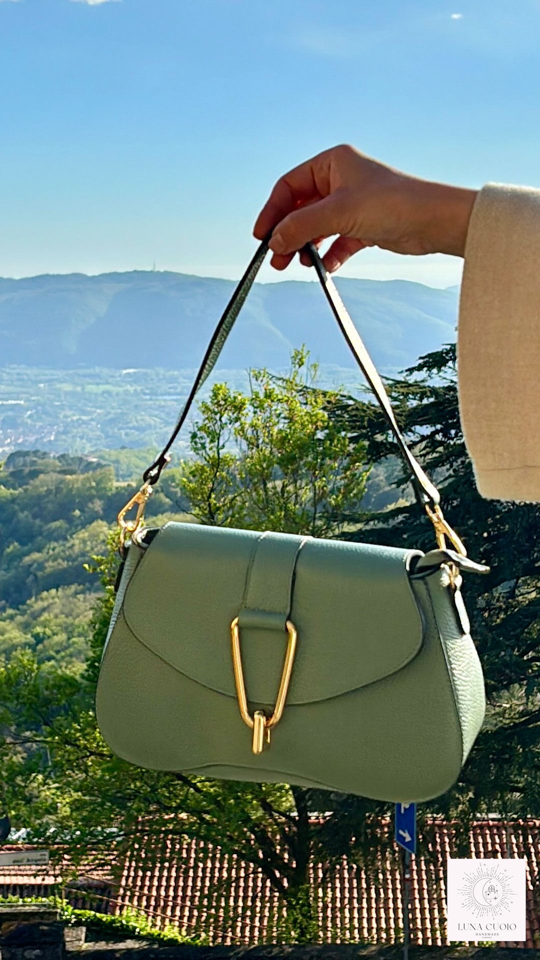 Vera Pelle Italian Handmade Green Leather Bag Size ONE SIZE - 3 Thumbnail
