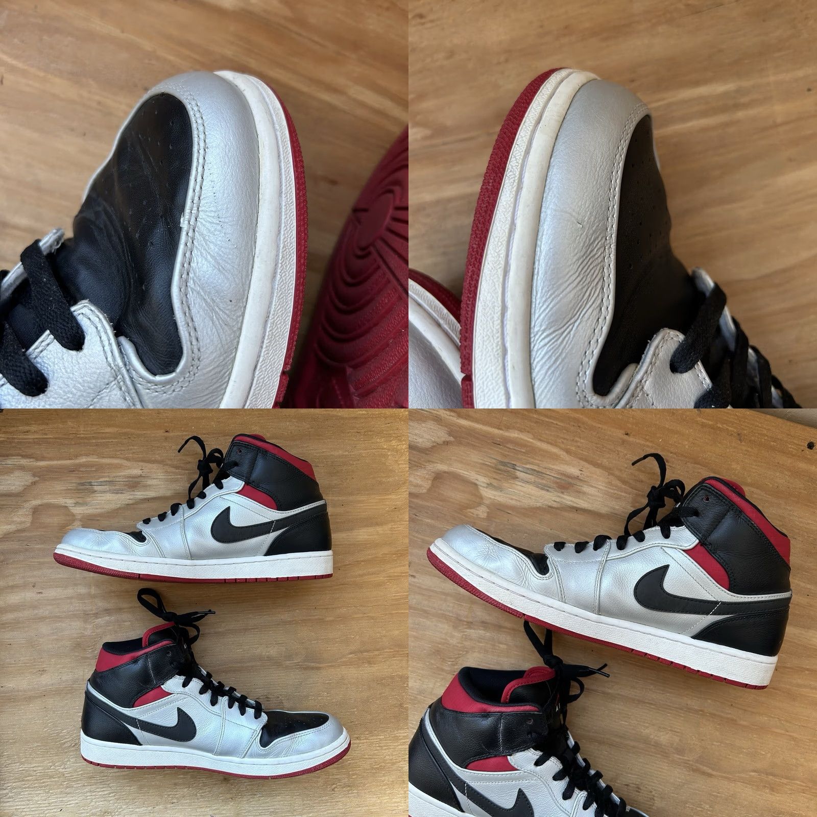 Jordan Brand Air Jordan 1 Phat Kilroy Silver/Red/Black 364770-021 Size 12 Men Sneaker Size US 11 / EU 44 - 8 Thumbnail